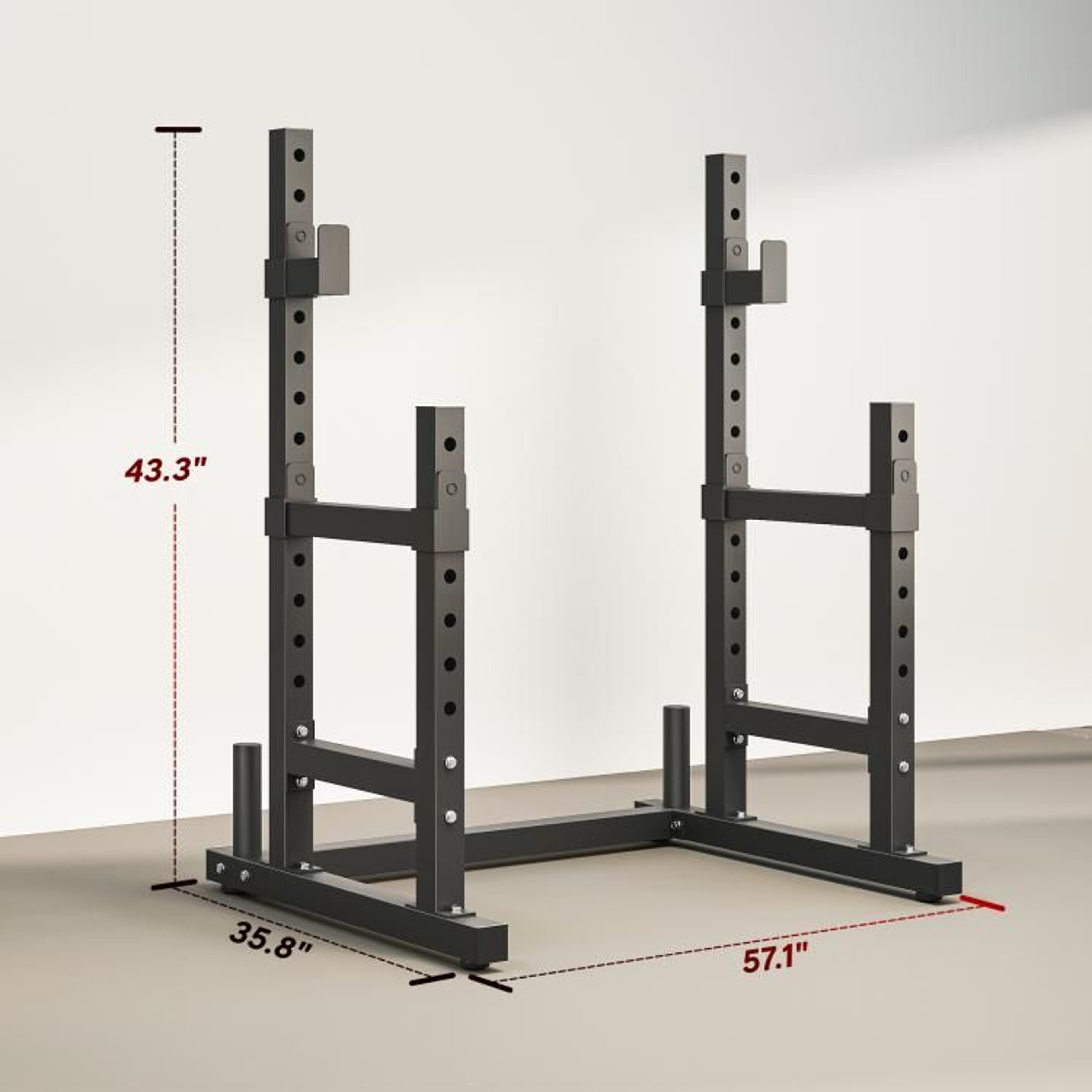 Adjustable Squat Rack With Dual Barbell Holders And 660 Lb Capacity For Home Gym 4