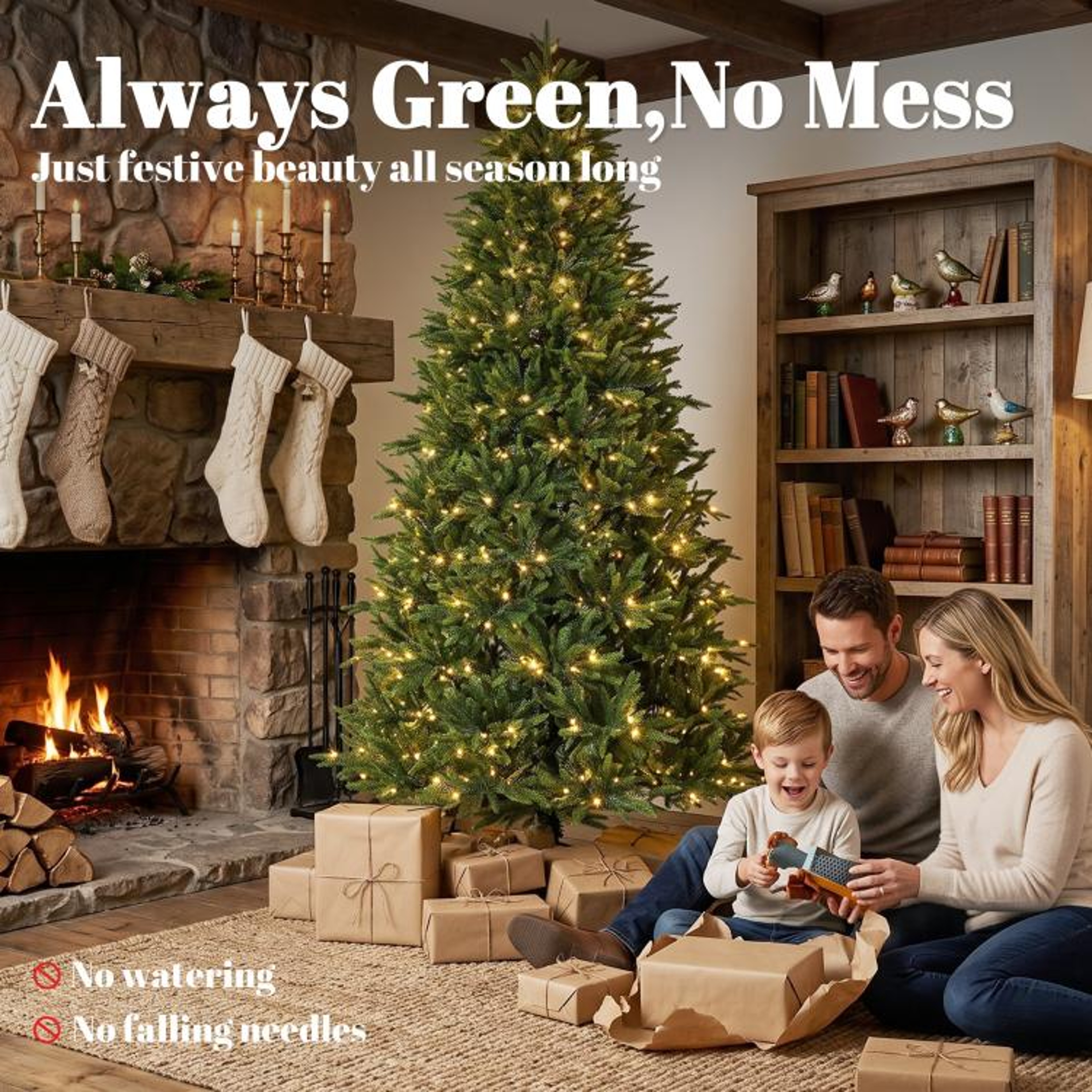 6ft PreLit Artificial Christmas Tree With DualColor LED Lights And Realistic PE Tips 5
