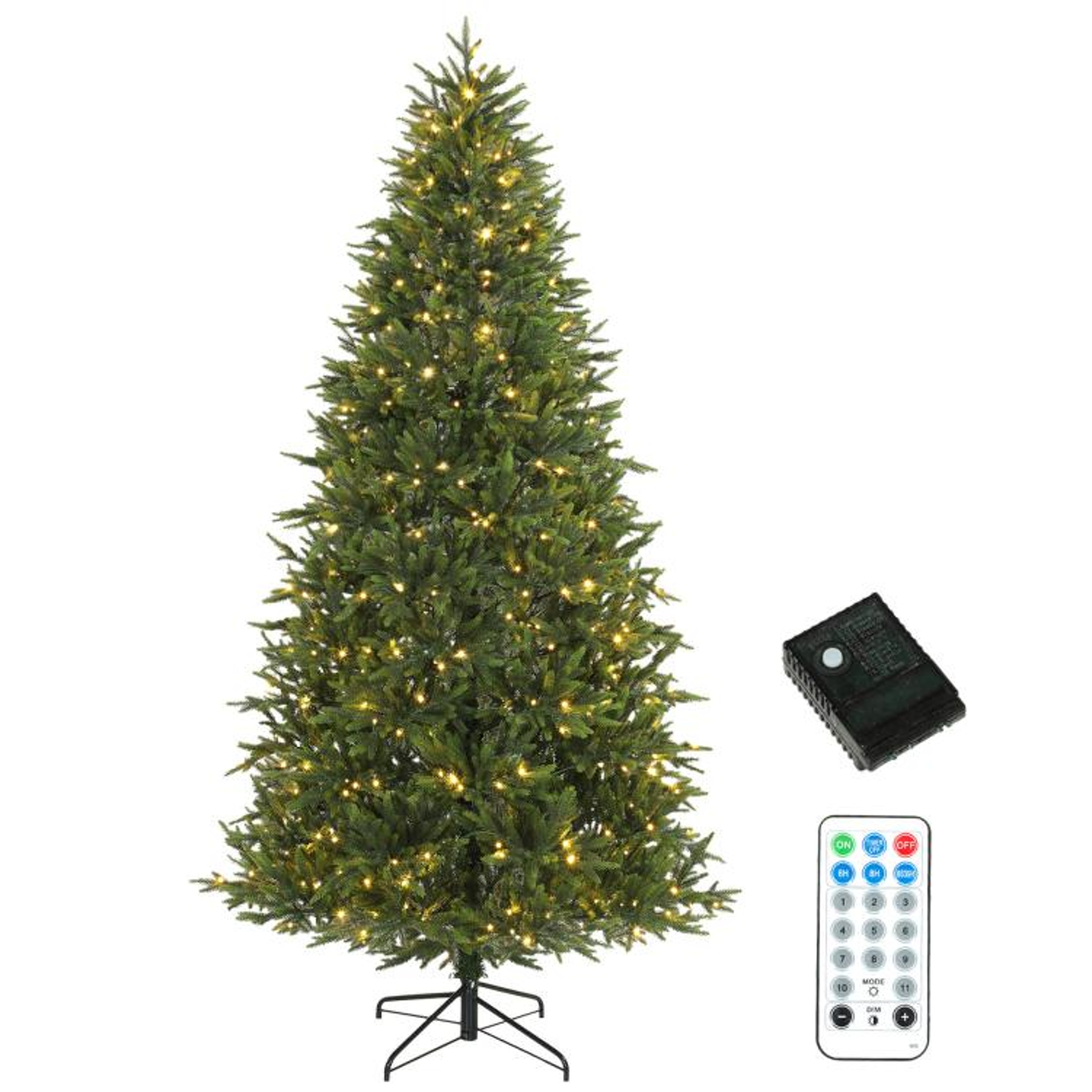 6ft PreLit Artificial Christmas Tree With DualColor LED Lights And Realistic PE Tips 1