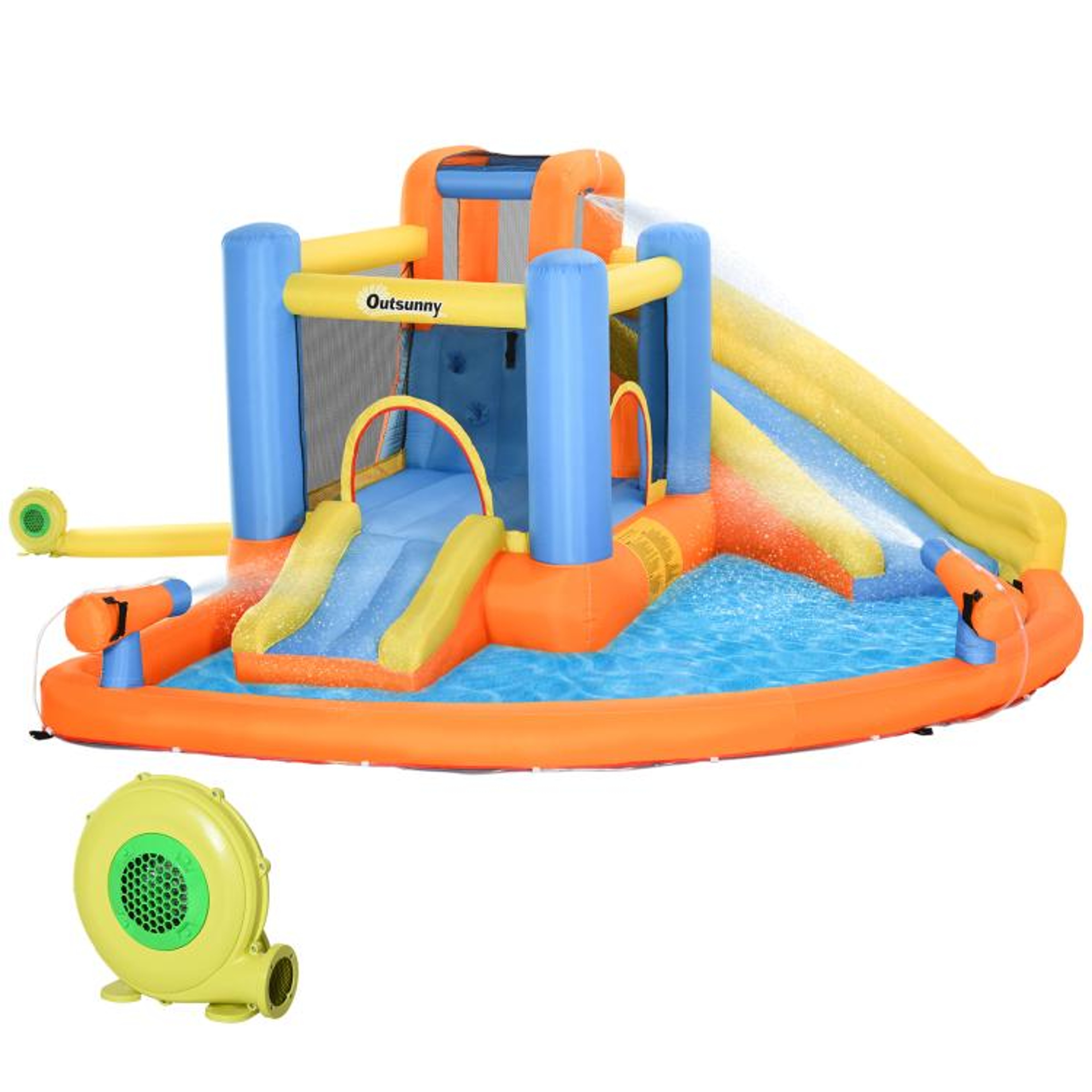 5in1 Kids Inflatable Bounce House With Water Slide Pool And Water Guns 1