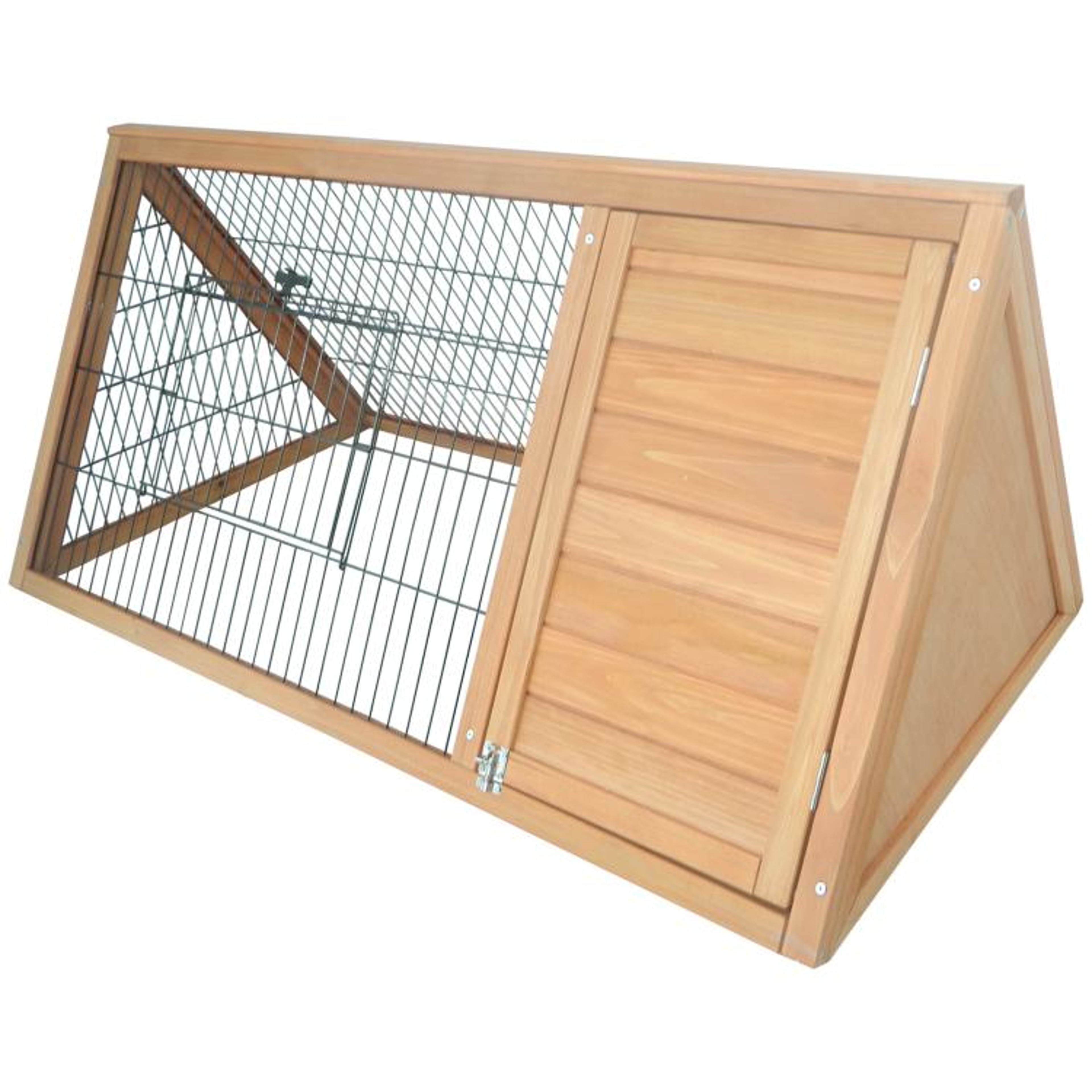 Outdoor Rabbit Hutch With Enclosed Shelter And Wire Mesh Run  Brown 1