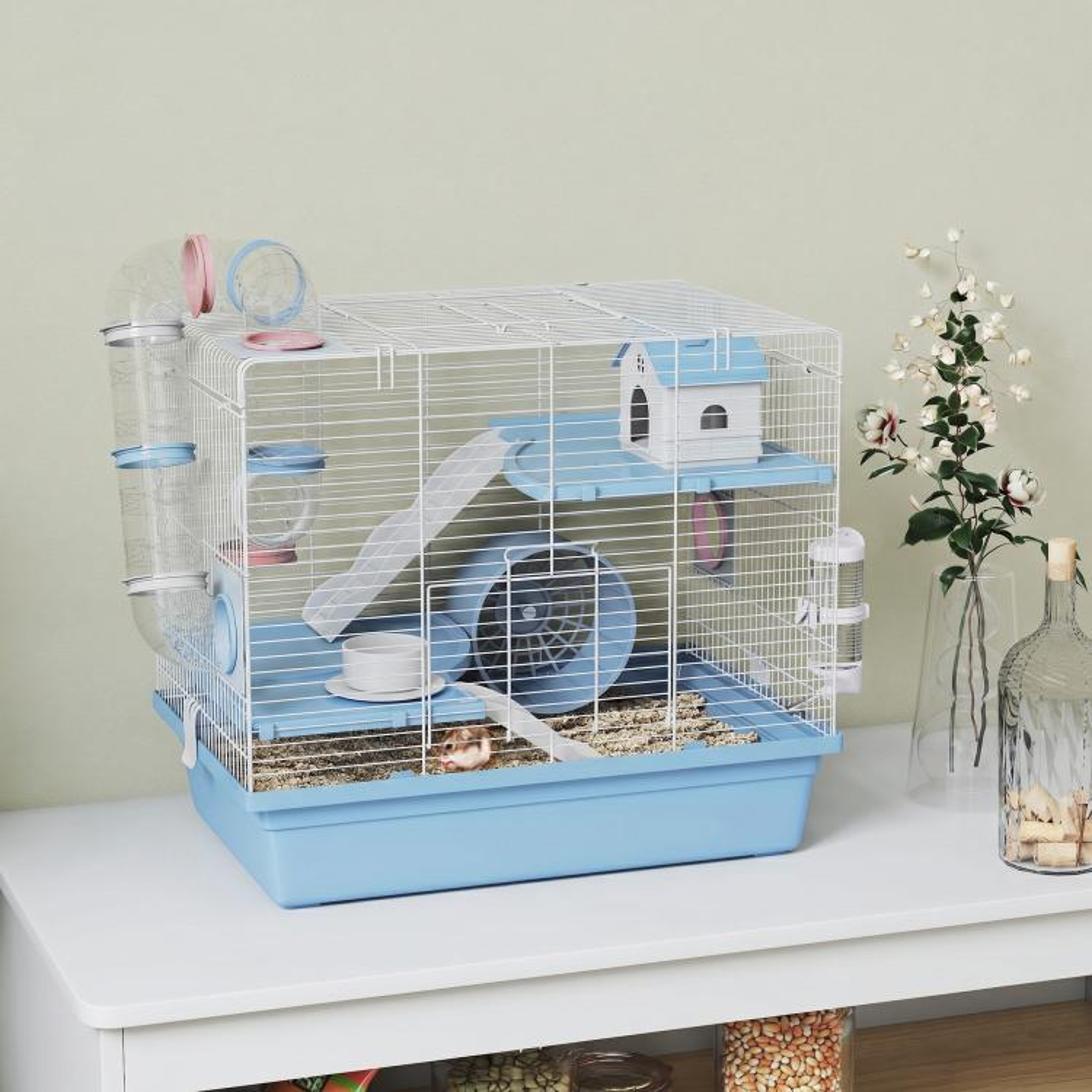 3Tier Hamster Cage With Exercise Wheel Tunnels And Accessories 2
