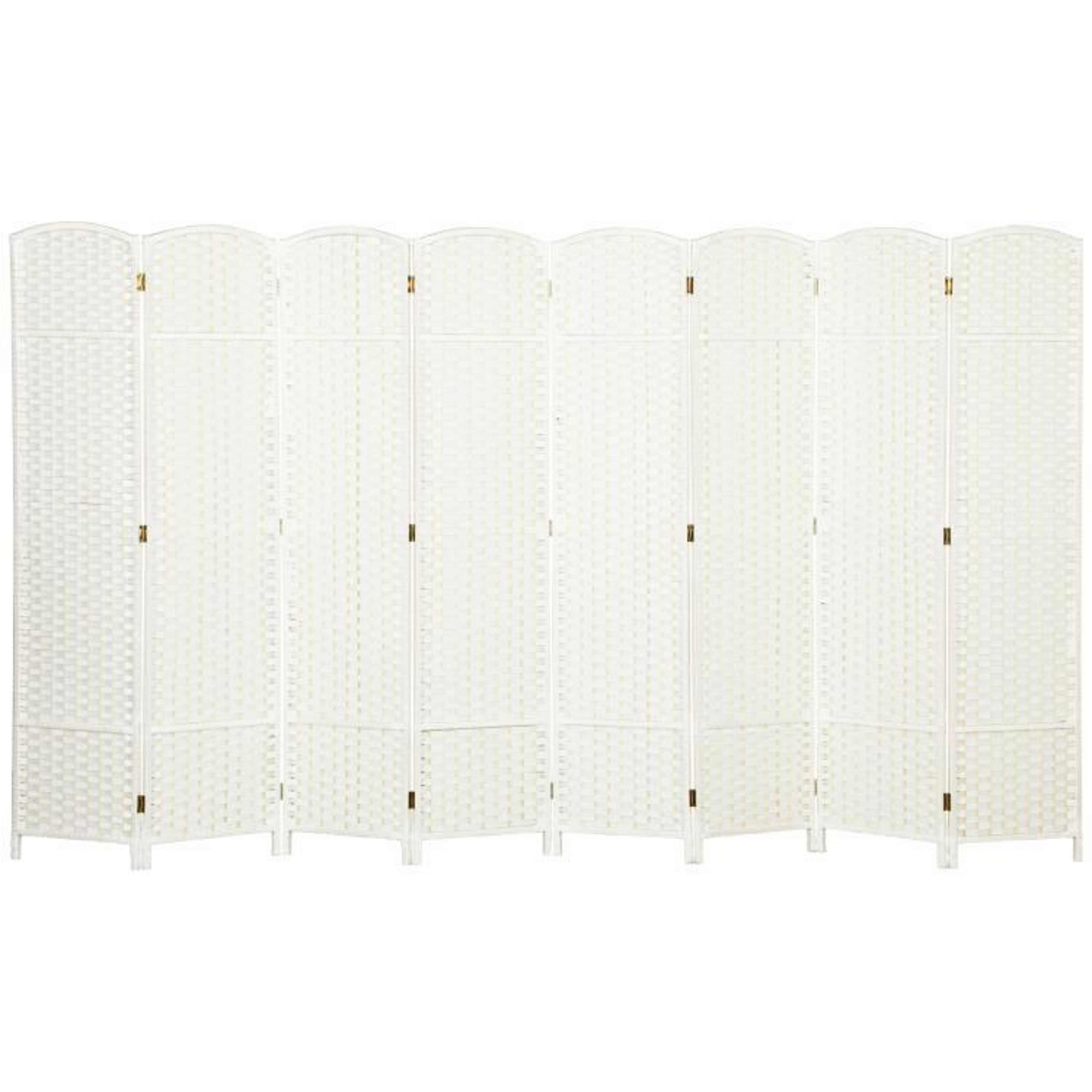 8Panel Folding Room Divider Screen With Freestanding White Privacy Panels 1