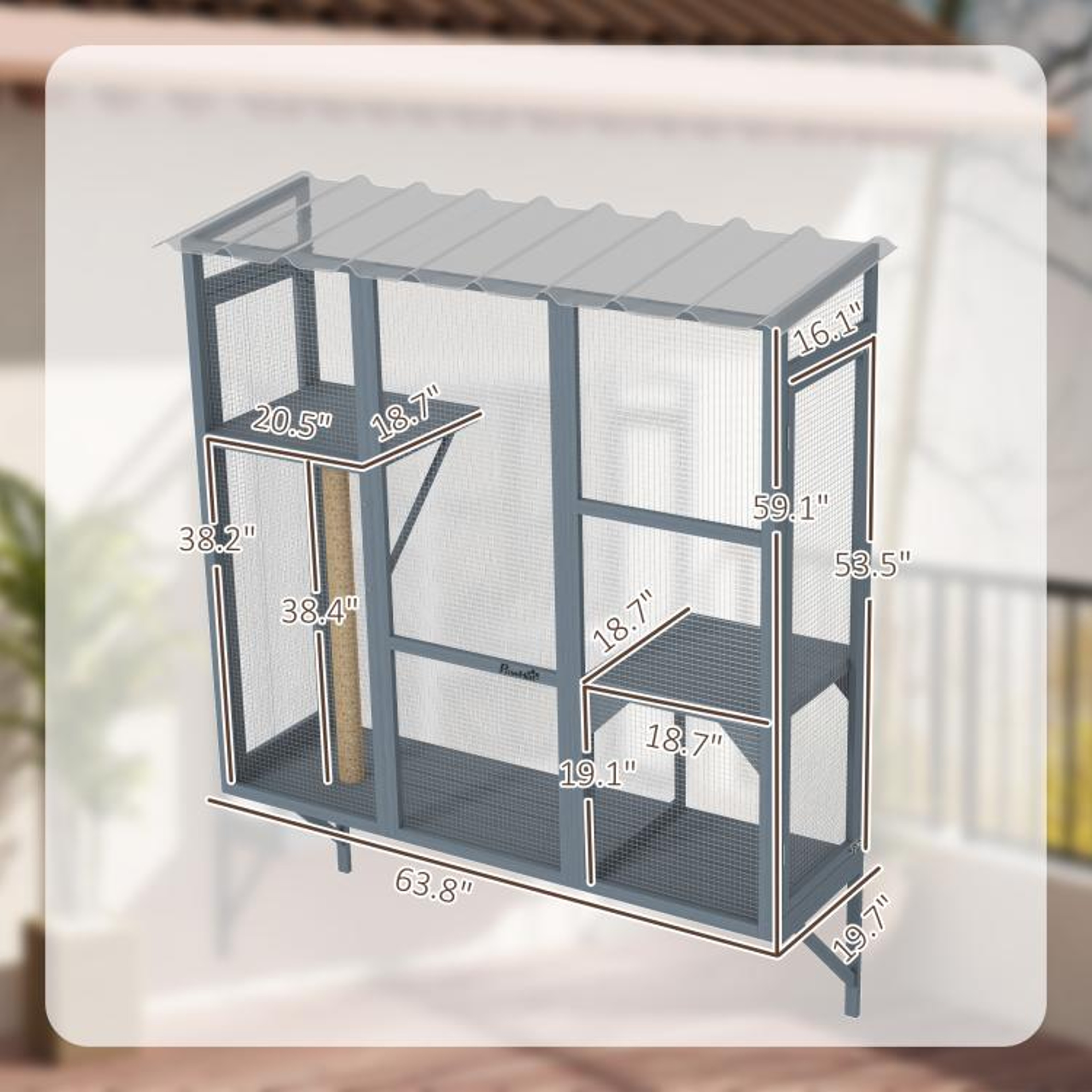 Outdoor Window Catio For 23 Cats With Jumping Platforms And Scratching Post 3