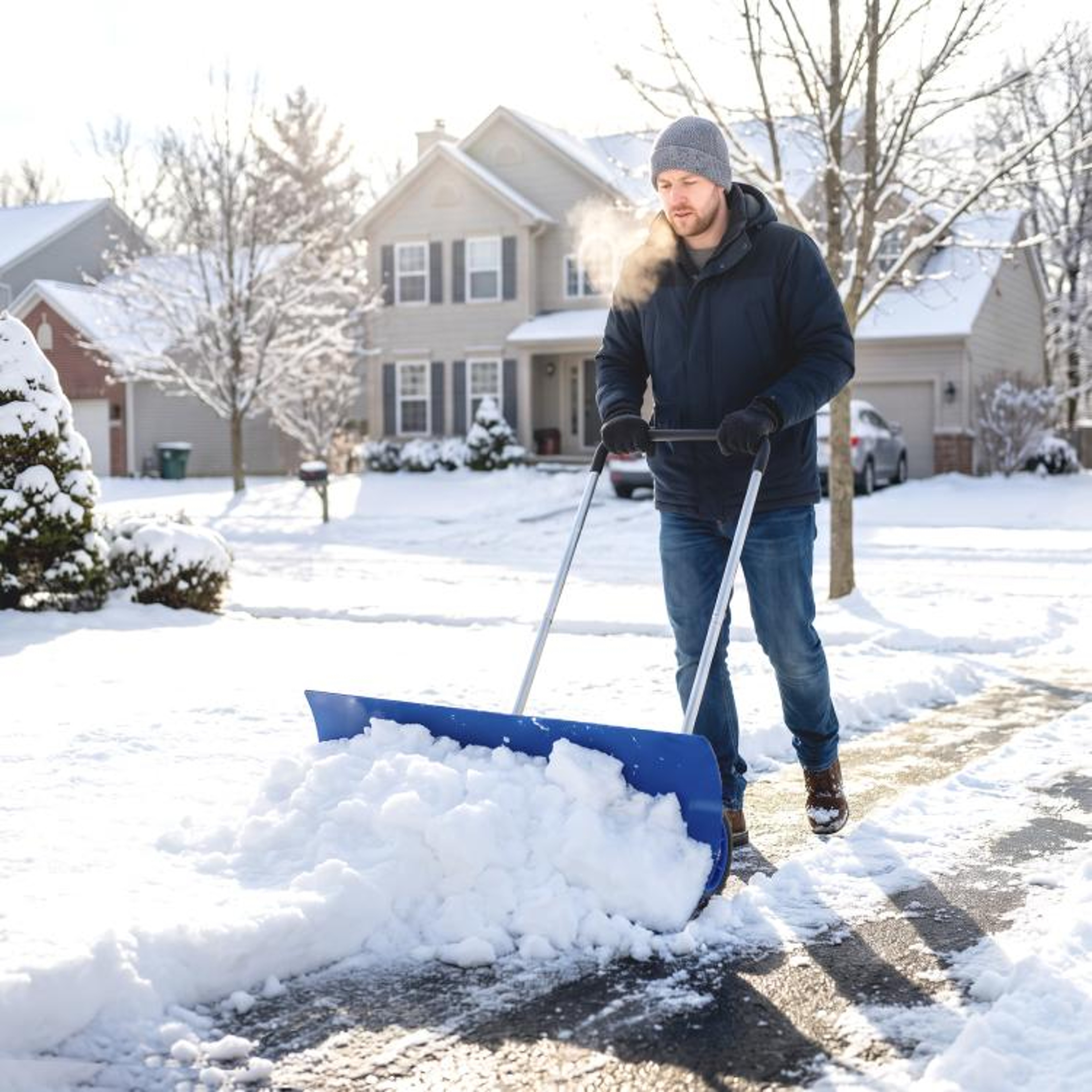 37Inch Wide Snow Shovel With Wheels And Adjustable Ergonomic Handle 2