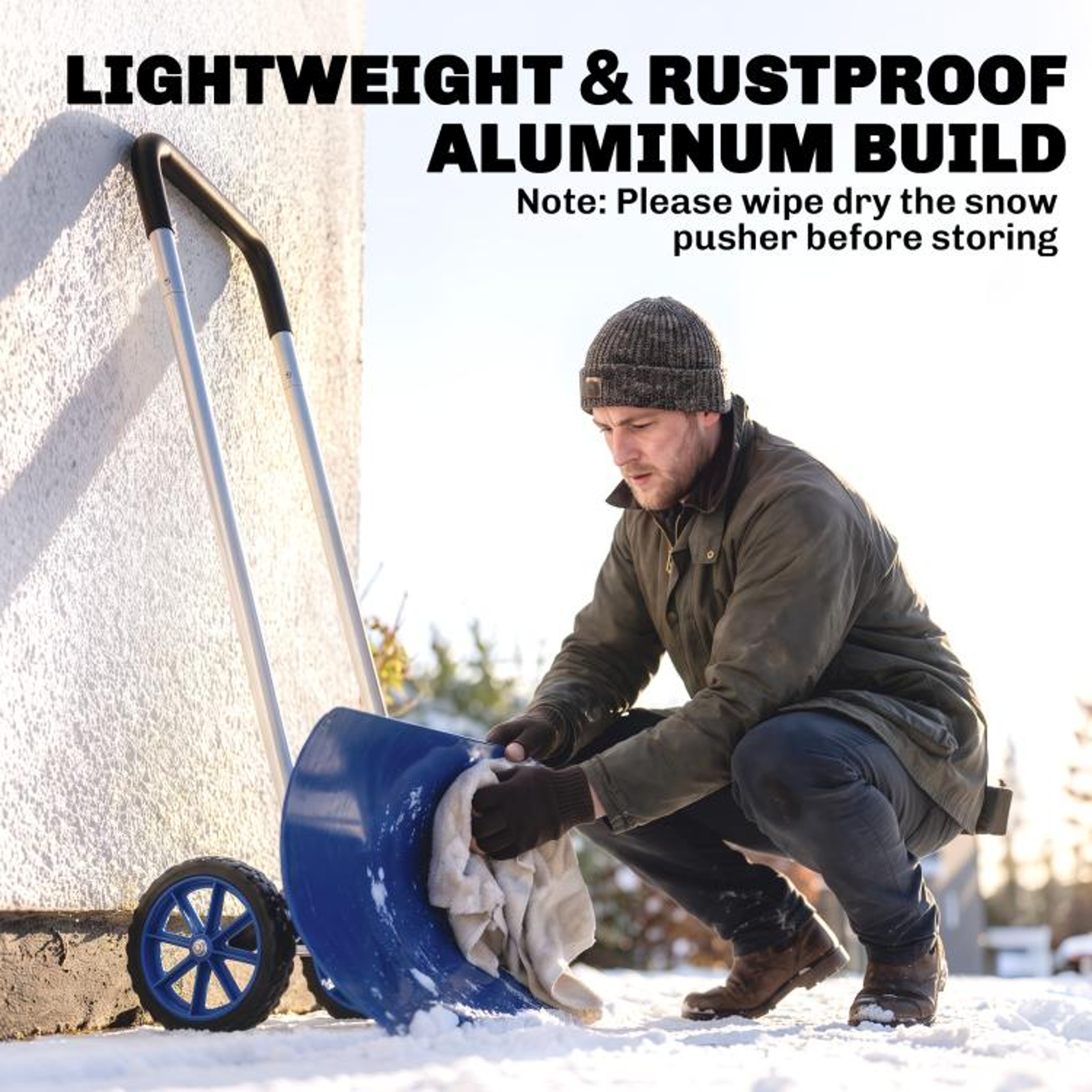 37Inch Wide Snow Shovel With Wheels And Adjustable Ergonomic Handle 5