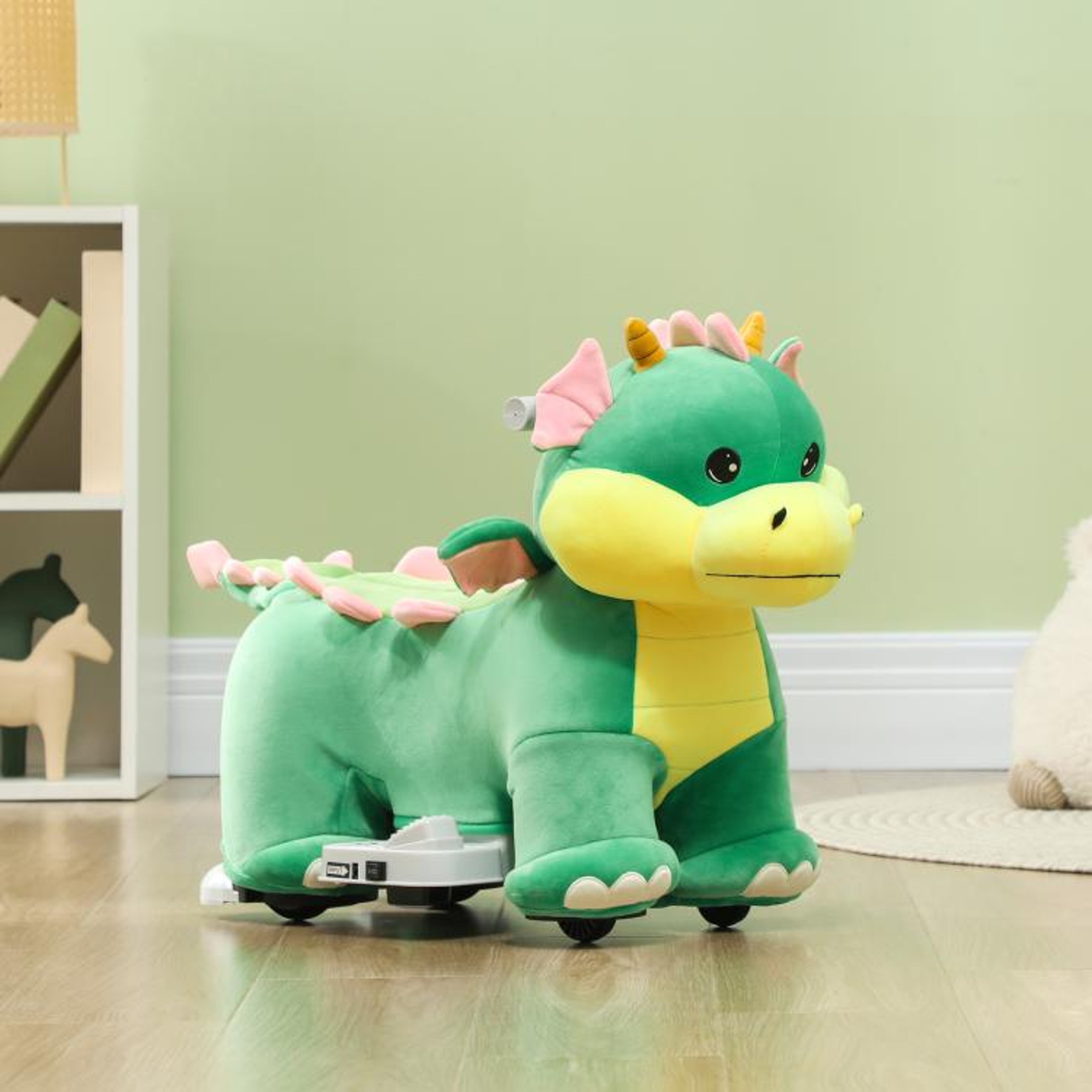 6V Electric Triceratops RideOn Toy For Toddlers With Music And PU Wheels 3