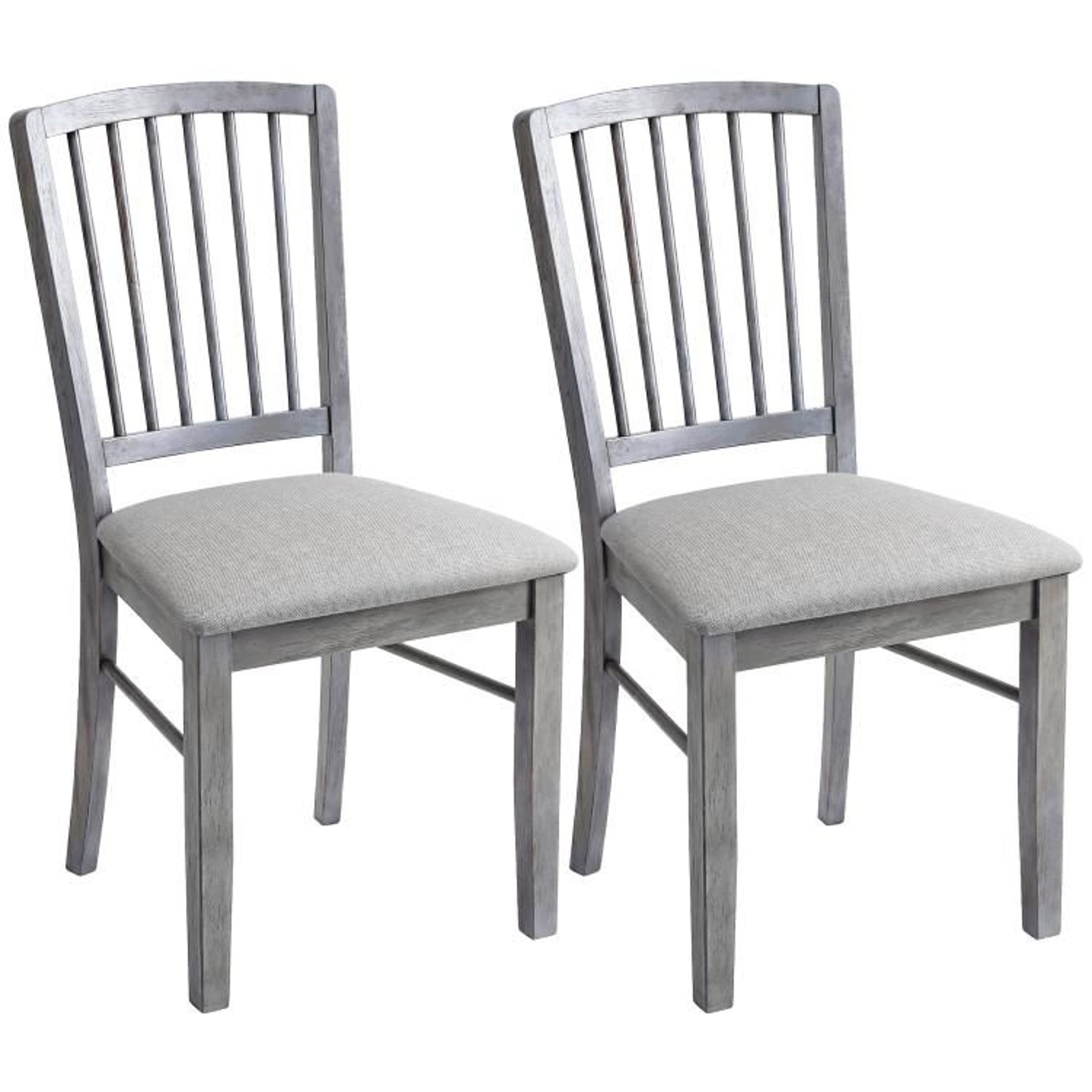 Upholstered Dining Chairs  With Rubberwood Legs  Rustic Gray 0