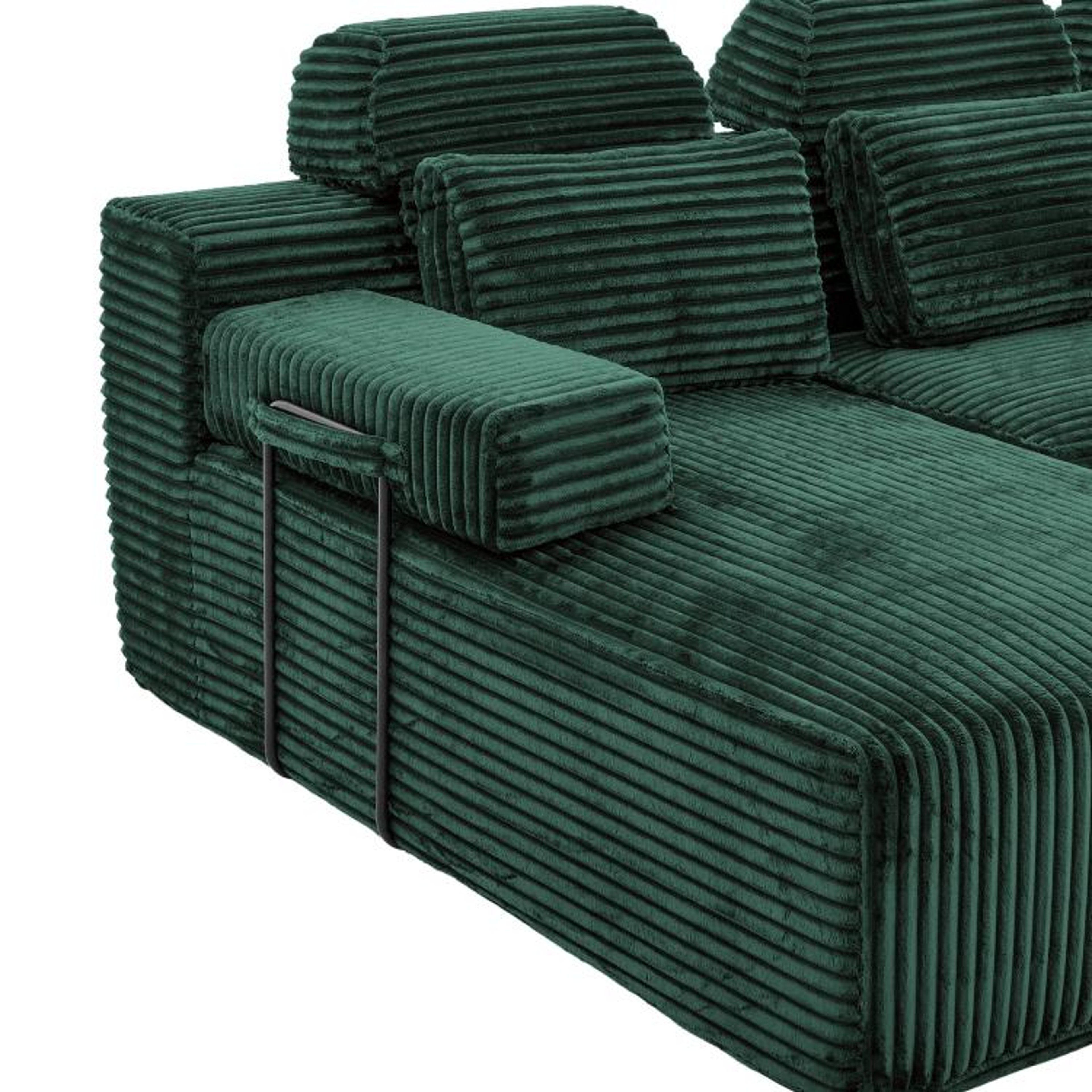 UShaped Corduroy Sectional Sofa With Double Chaise And Modular Design 4