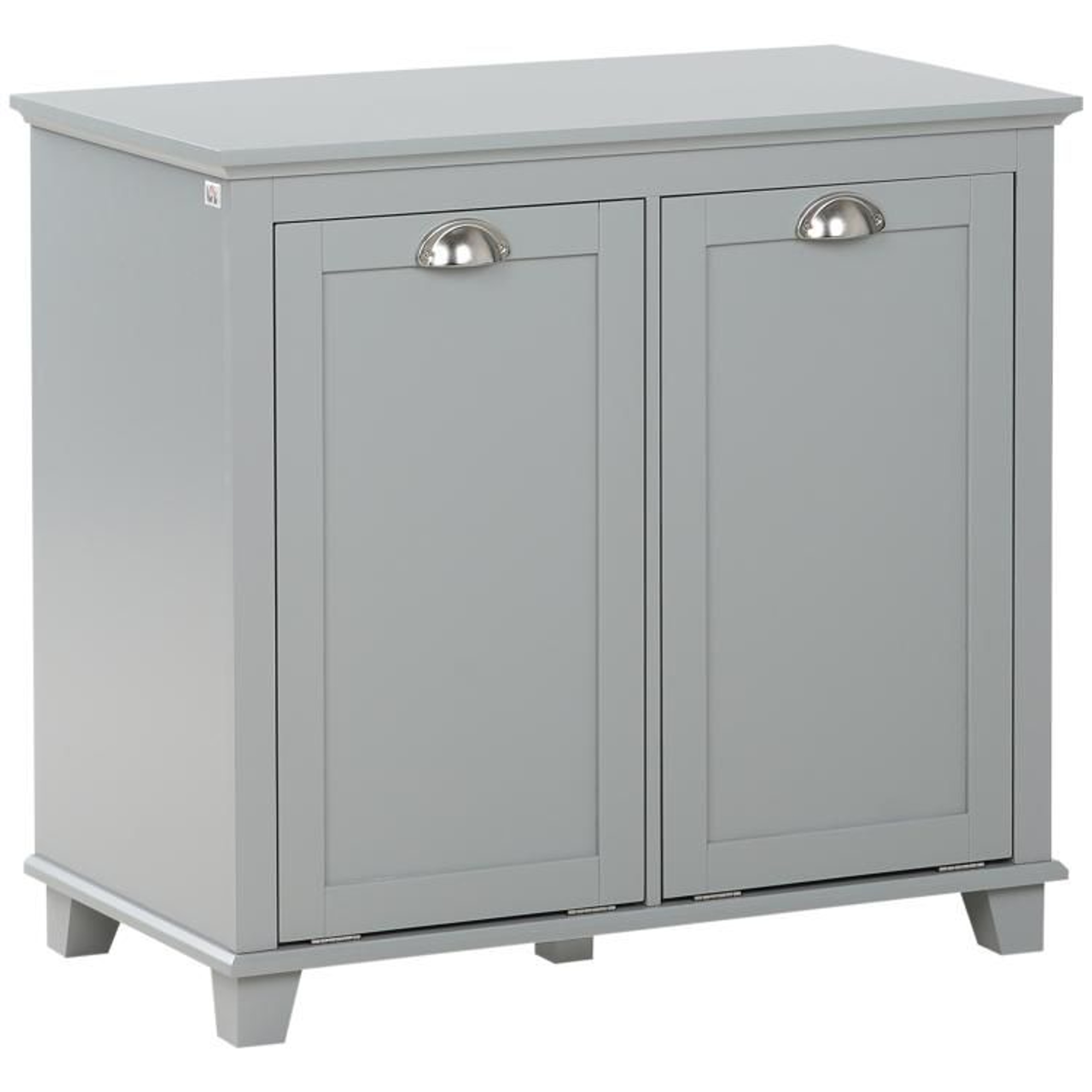 Dual TiltOut Laundry Hamper Cabinet With 2 Compartments  Gray 1