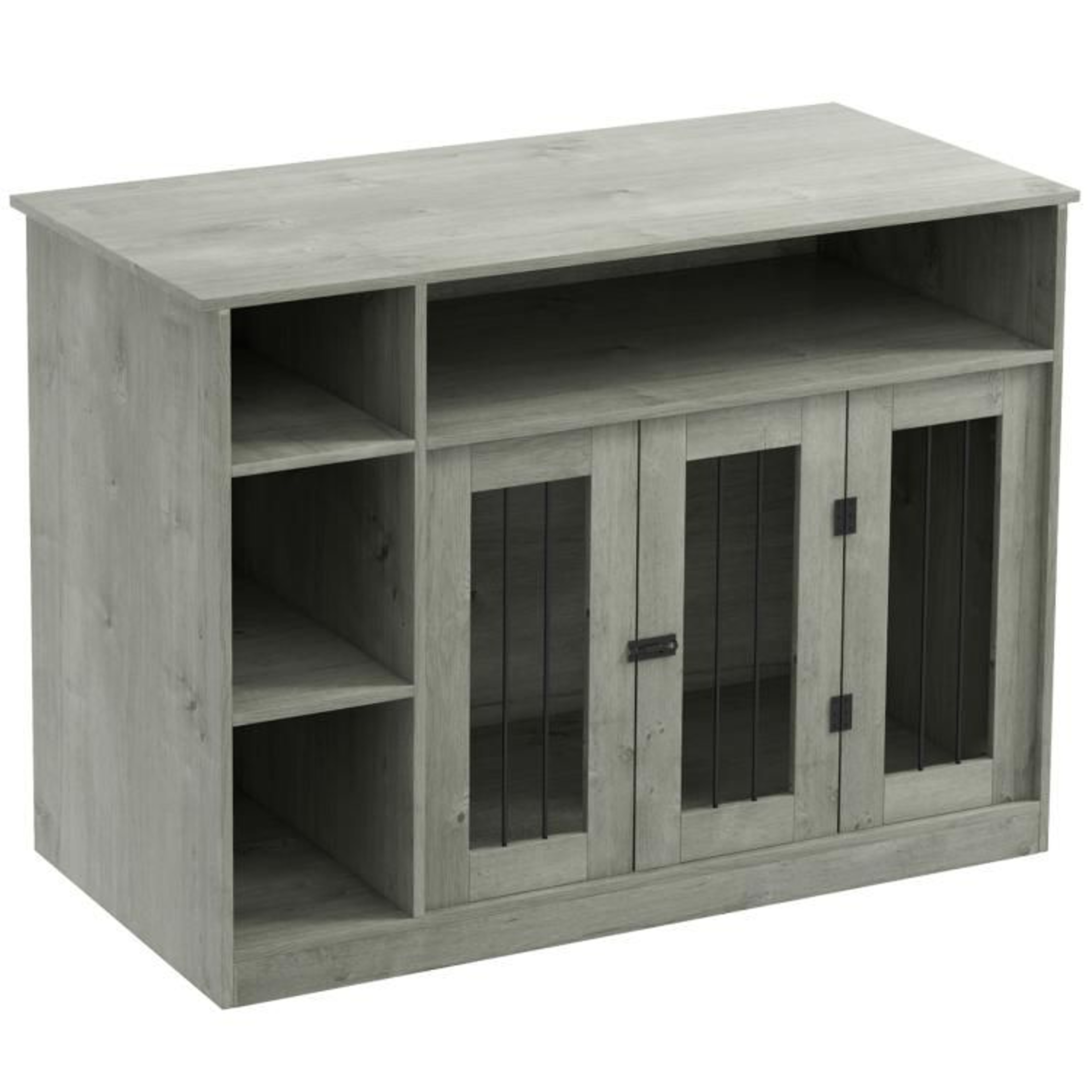 Dog Crate Furniture With Adjustable Storage Shelf In Gray 0