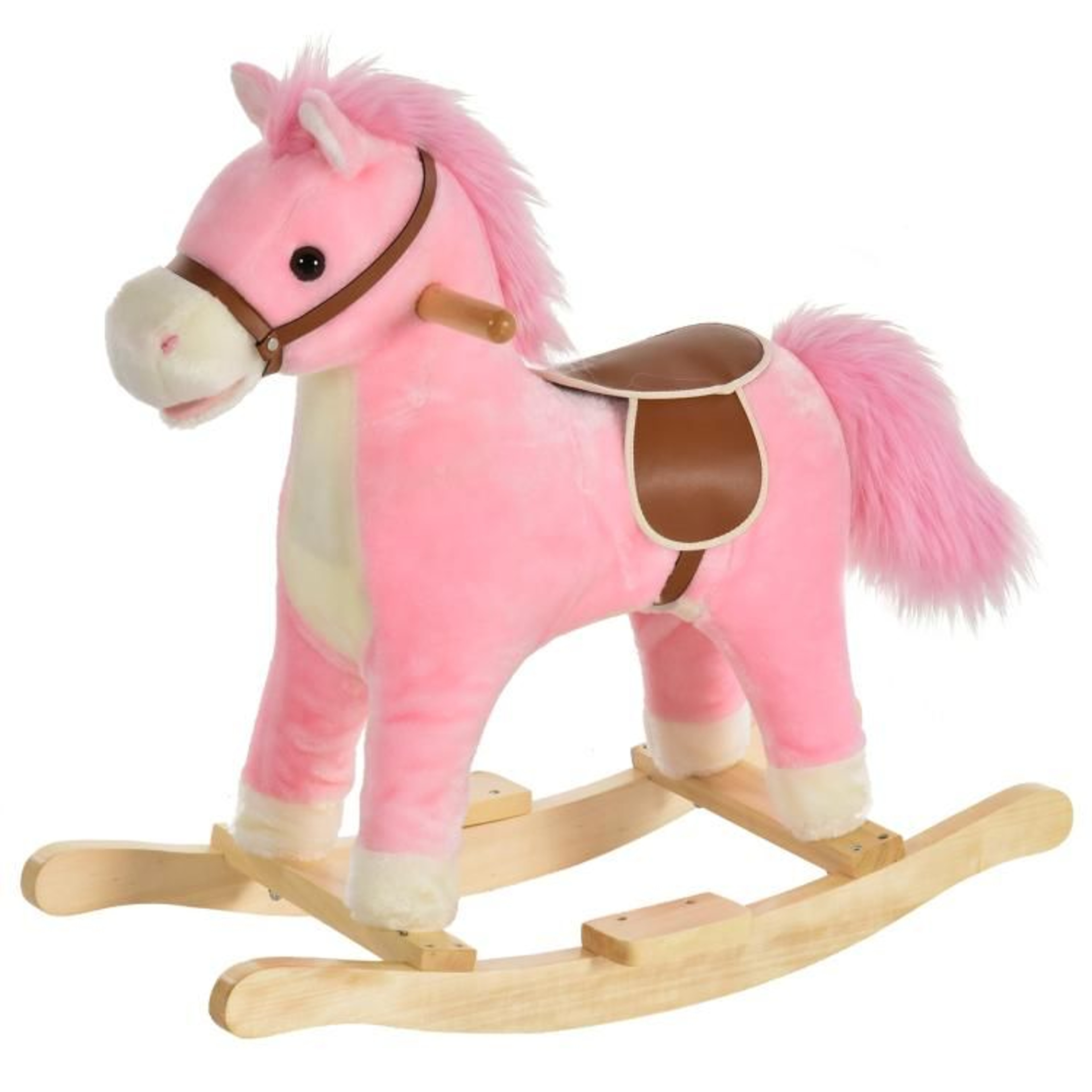 Plush Rocking Horse For Kids With Sounds And Moving Features  Pink 0