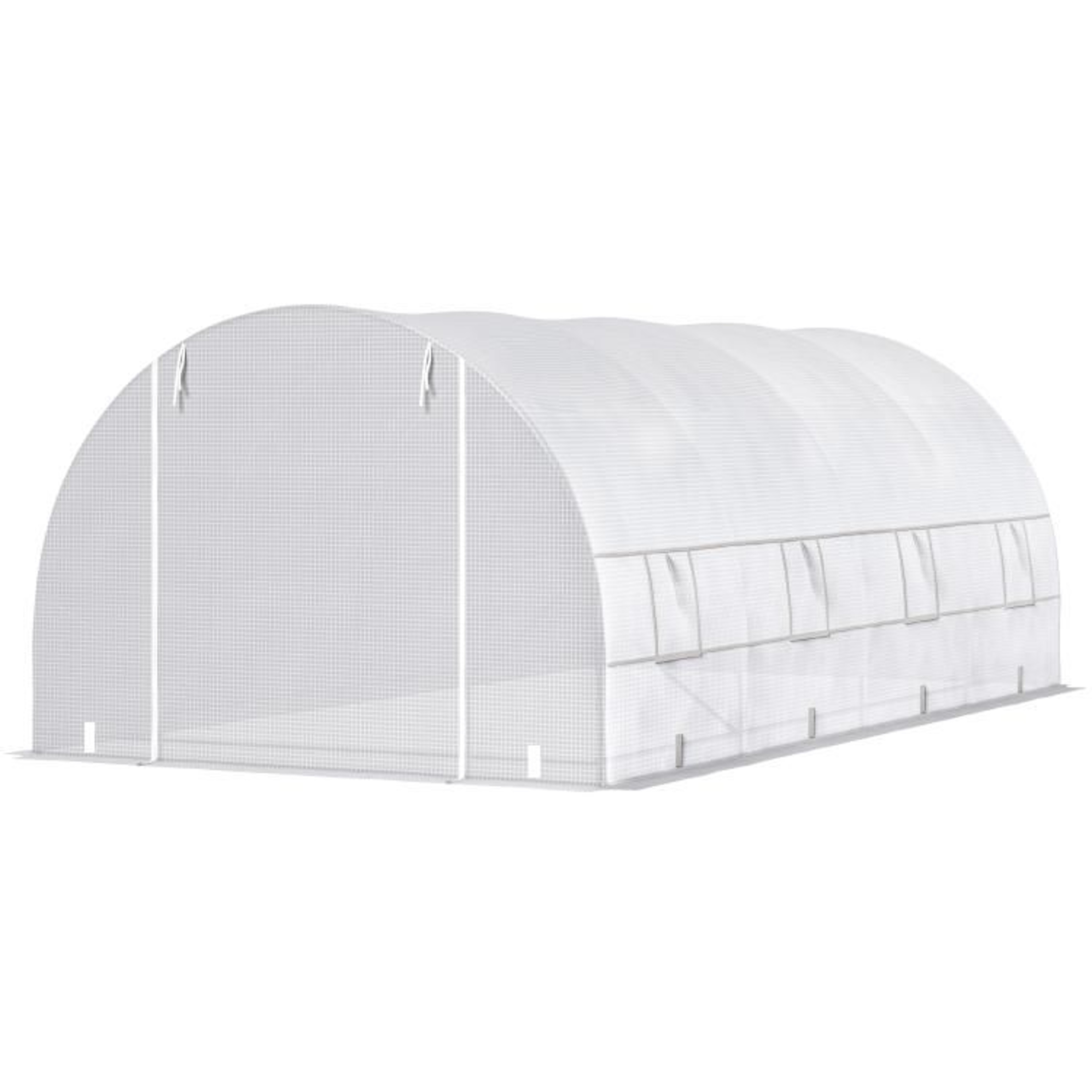 20 X 10 WalkIn Tunnel Greenhouse With Galvanized Steel Frame And 8 Mesh Windows 1