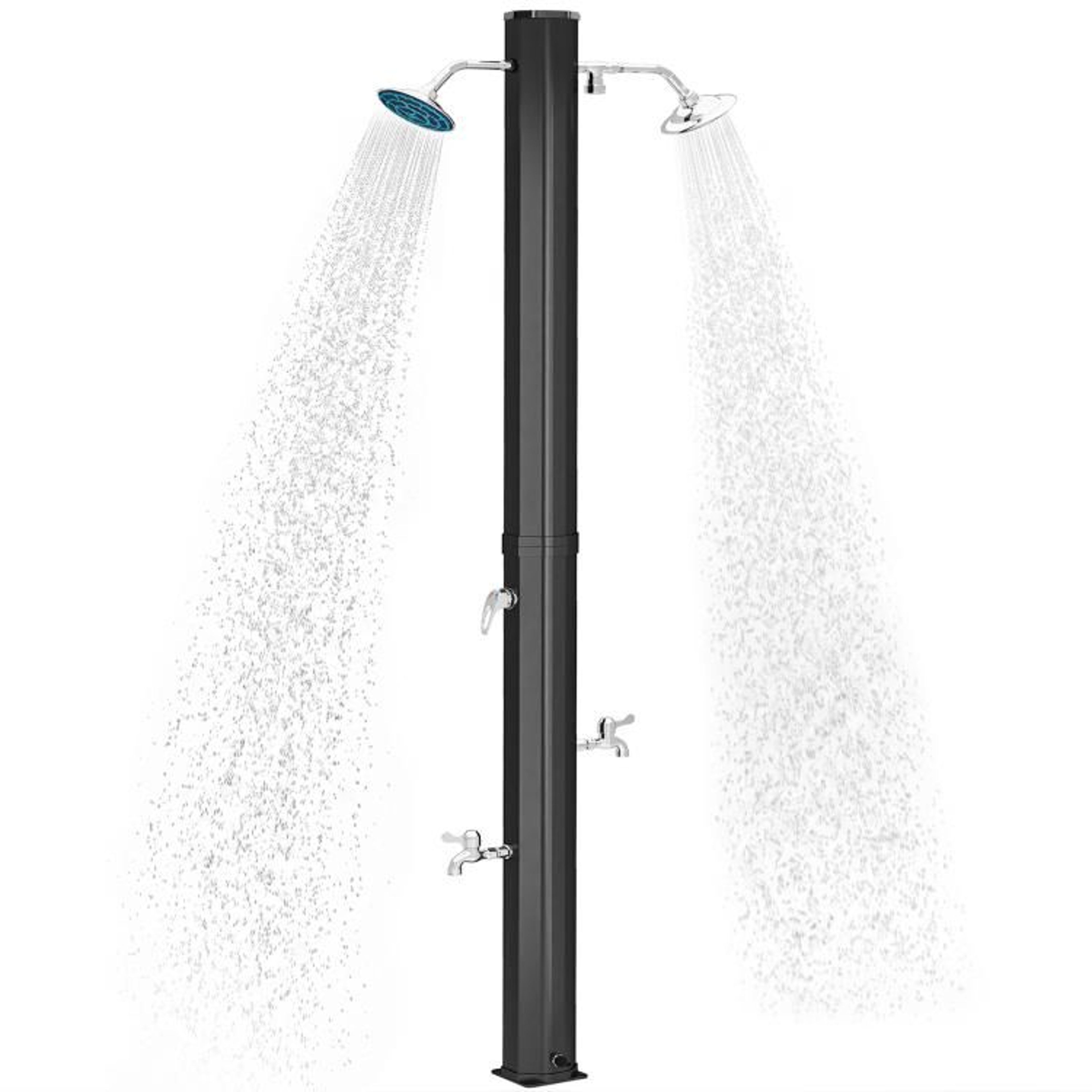 92 Gallon Solar Heated Outdoor Shower With Dual Rotating Shower Heads And Foot Showers 1