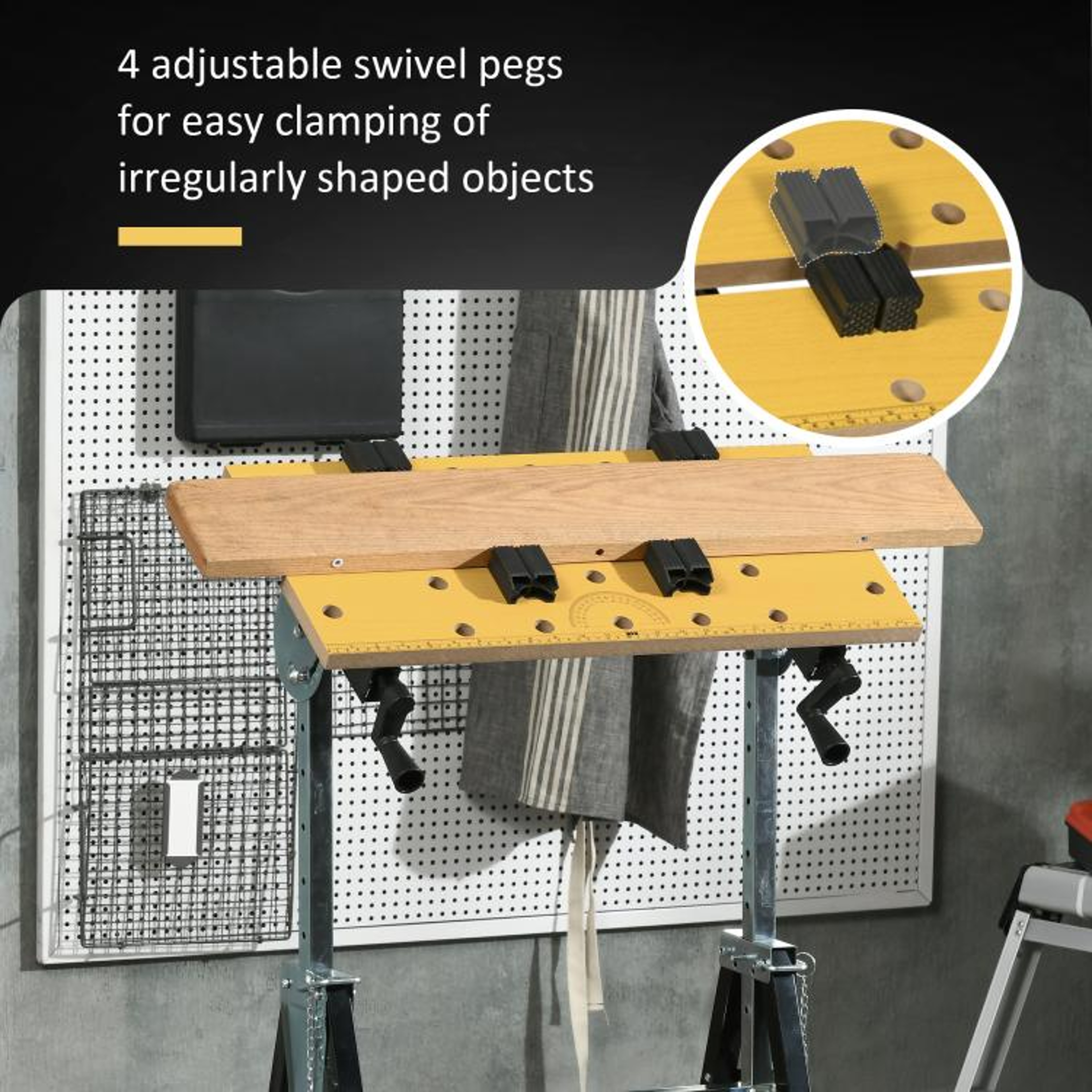 Adjustable Workbench Tool Stand With 220 Lb Capacity And Clamping Table 0