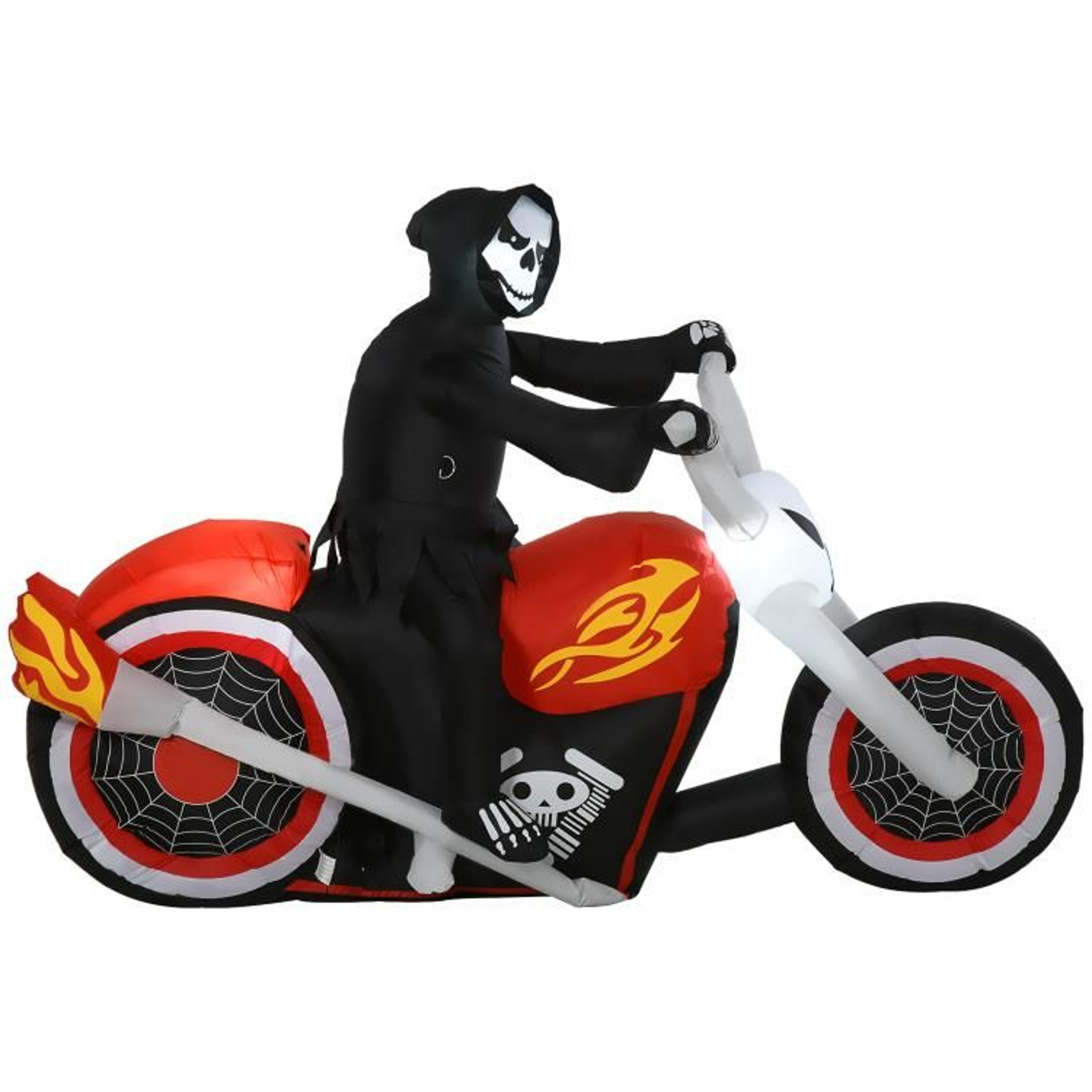 Halloween Inflatable Ghost Biker With LED Lights  6 Ft Outdoor Yard Decoration 1