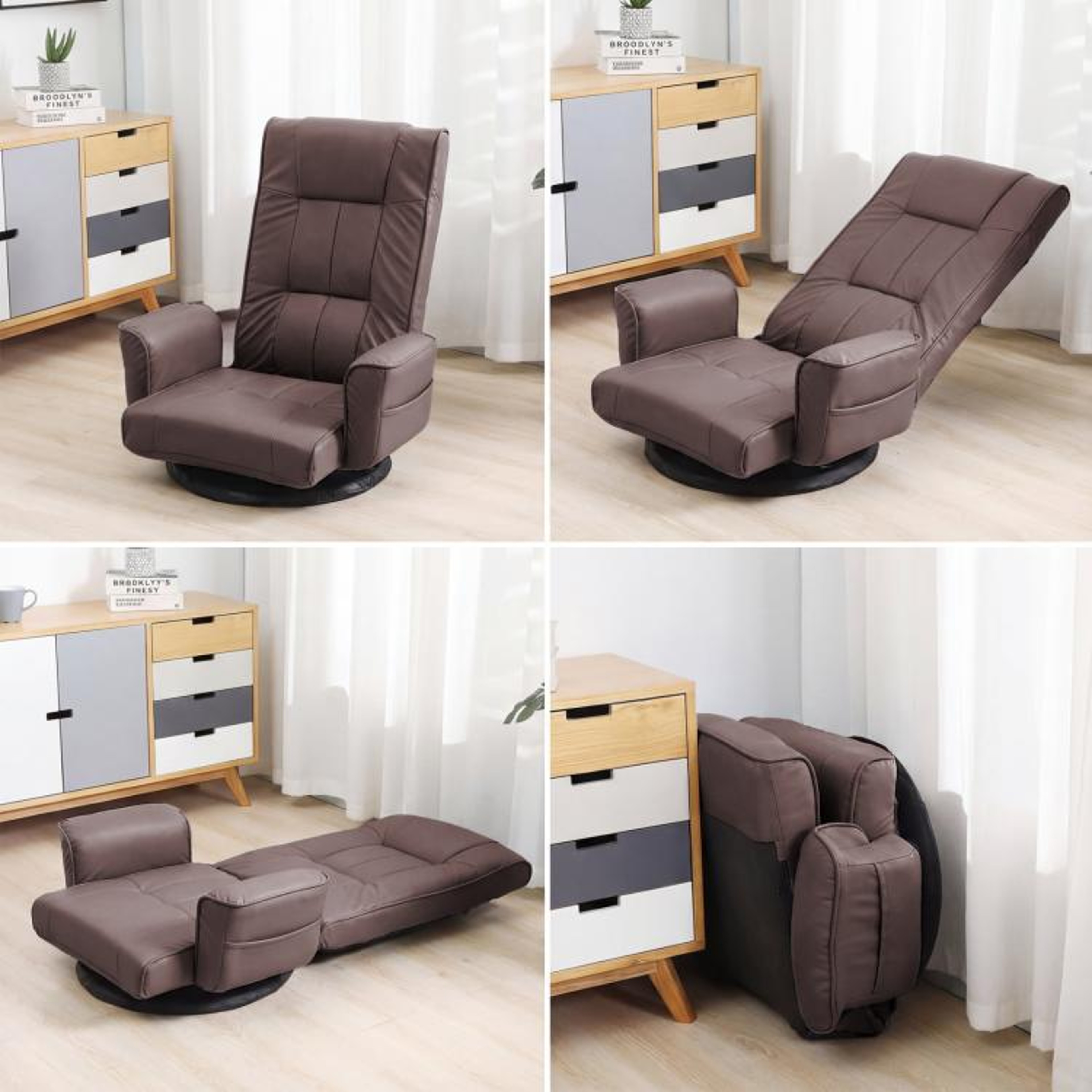 360 Swivel Floor Gaming Chair With 14Position Adjustable Backrest And Armrests 2