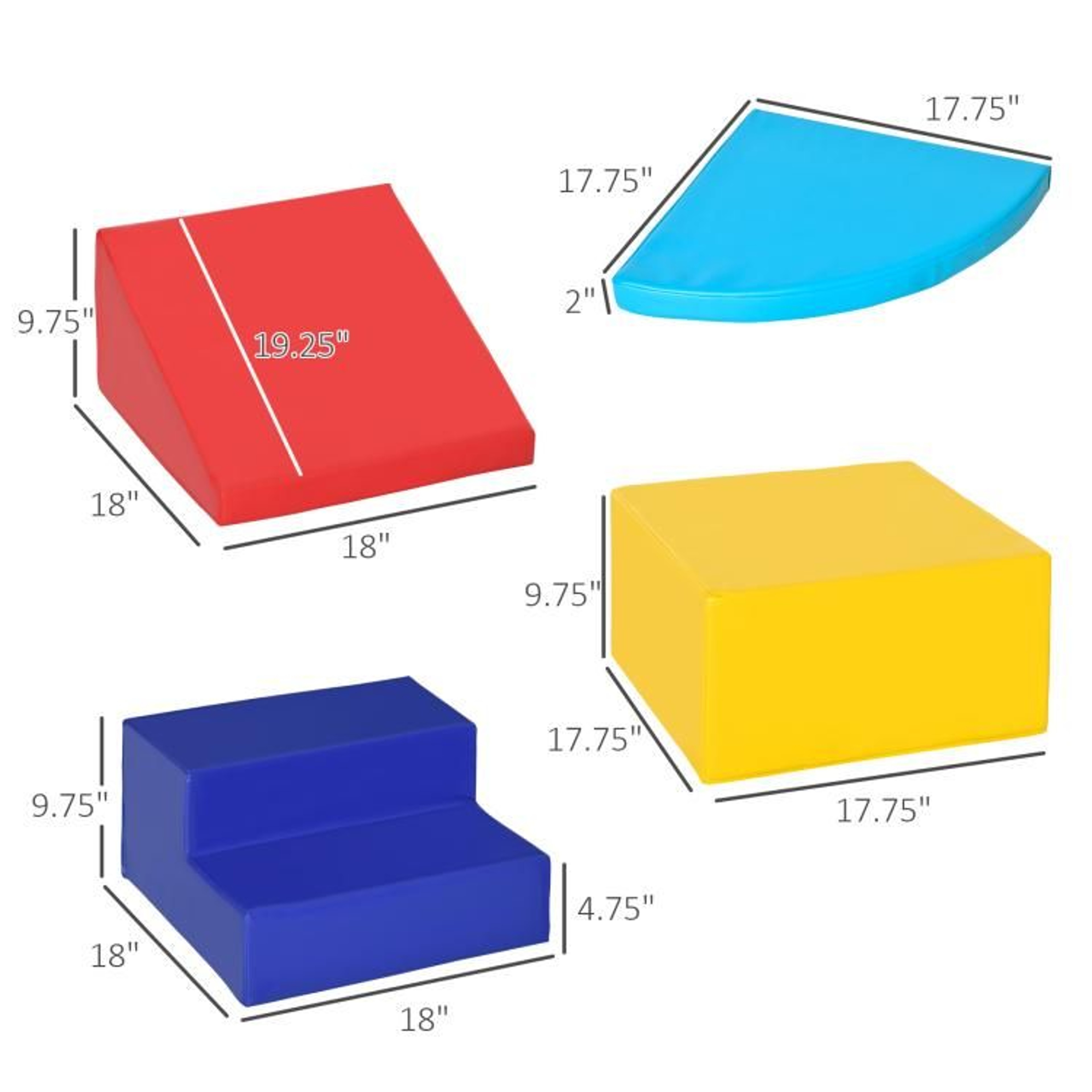 4Piece Foam Climbing Blocks For Toddlers With Soft Play Ramp And Slide 4