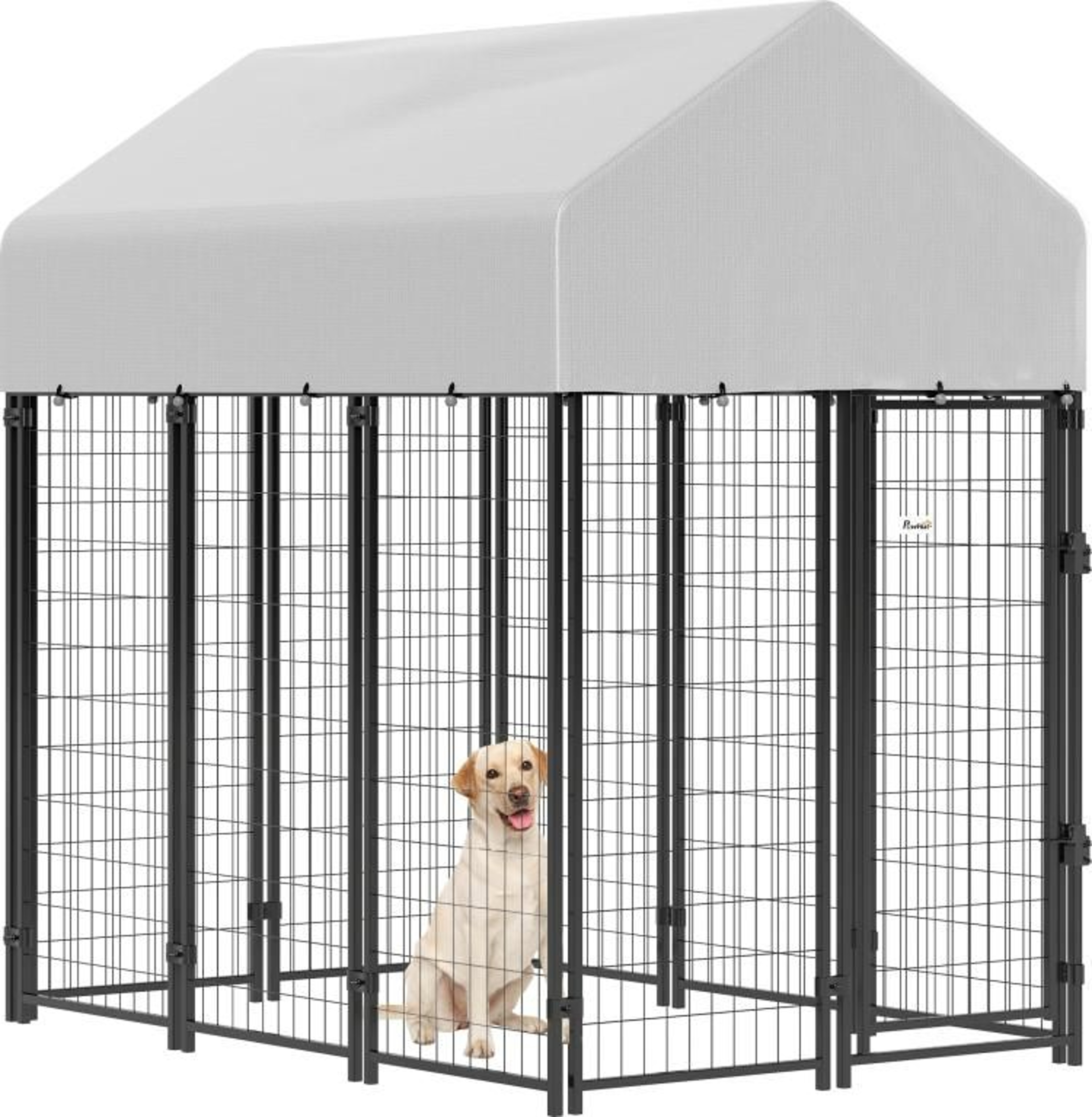 Outdoor Dog Kennel With Roof  6 X 4 X 6 Ft HeavyDuty Steel Dog Run 0