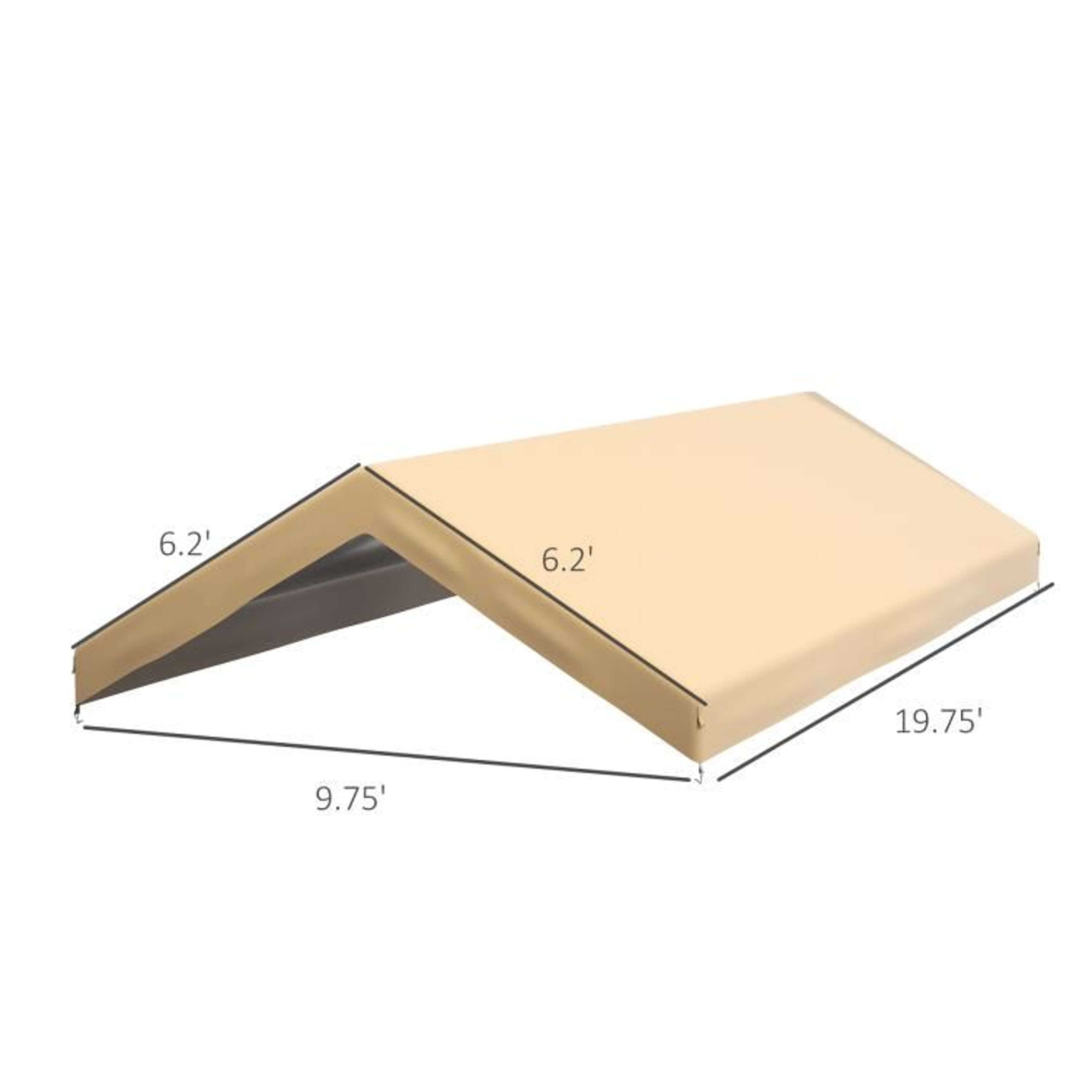 Carport Replacement Canopy Cover  Beige With Ball Bungee Cords 4