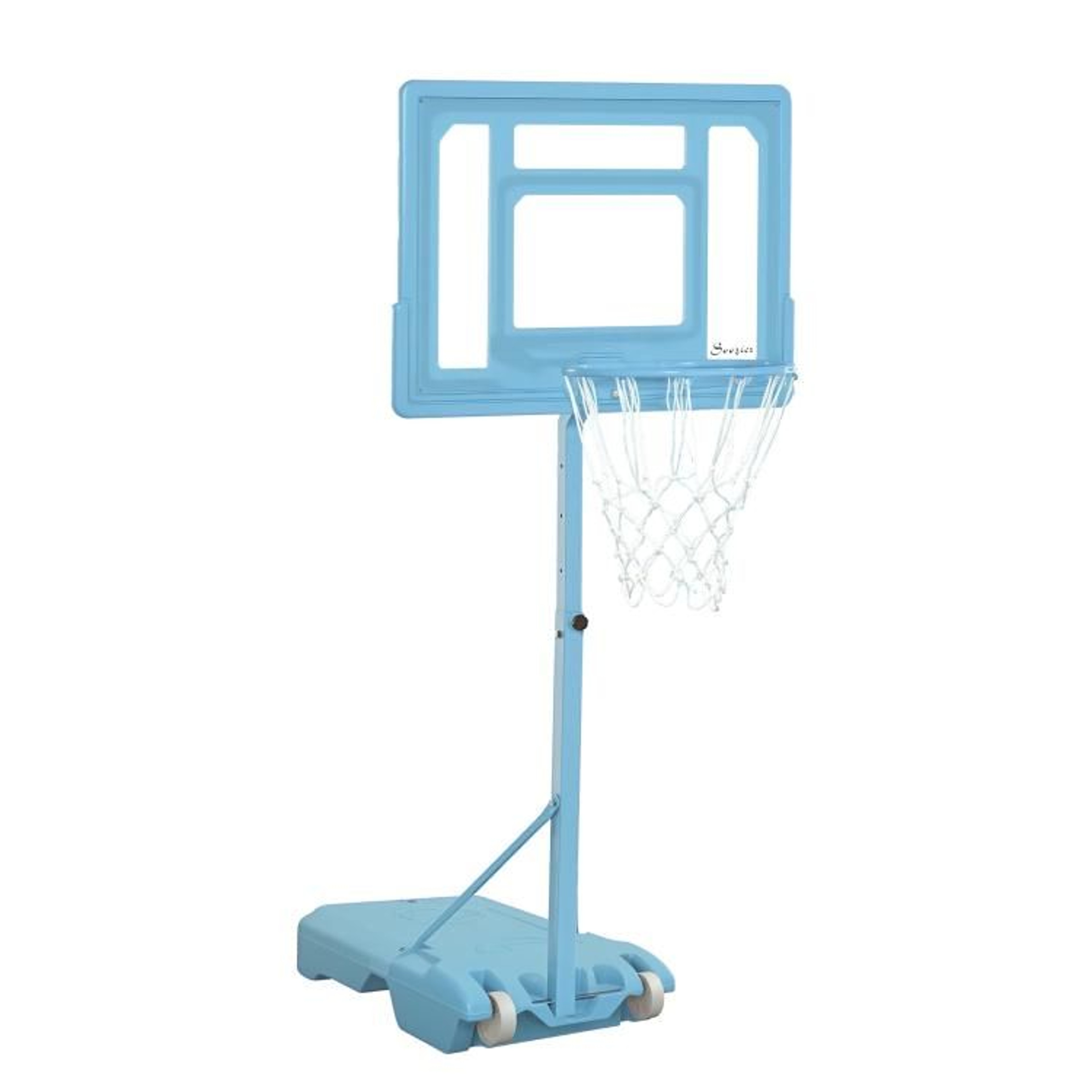 Adjustable Poolside Basketball Hoop Stand With Portable Base  White 0