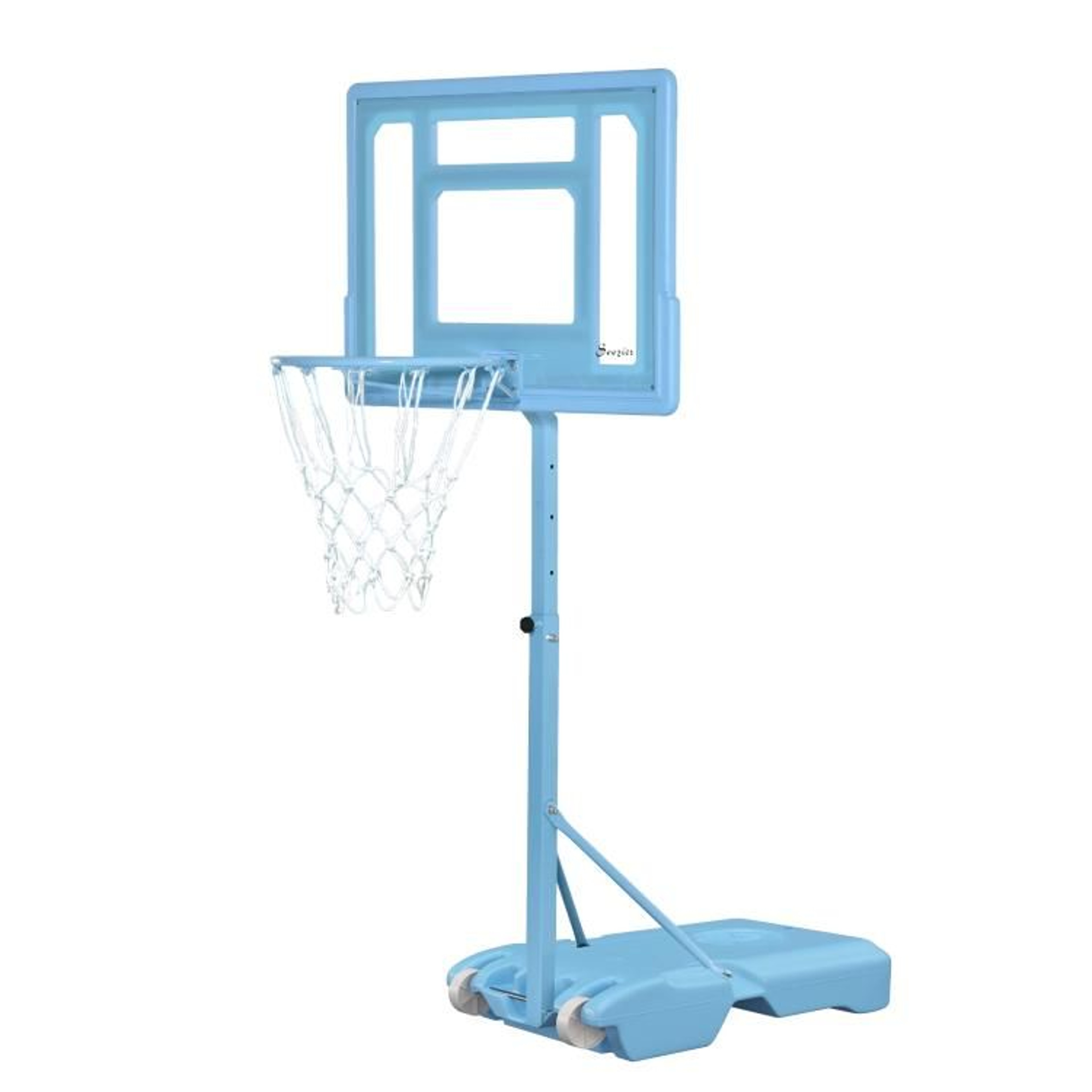 Adjustable Poolside Basketball Hoop Stand With Portable Base  White 1
