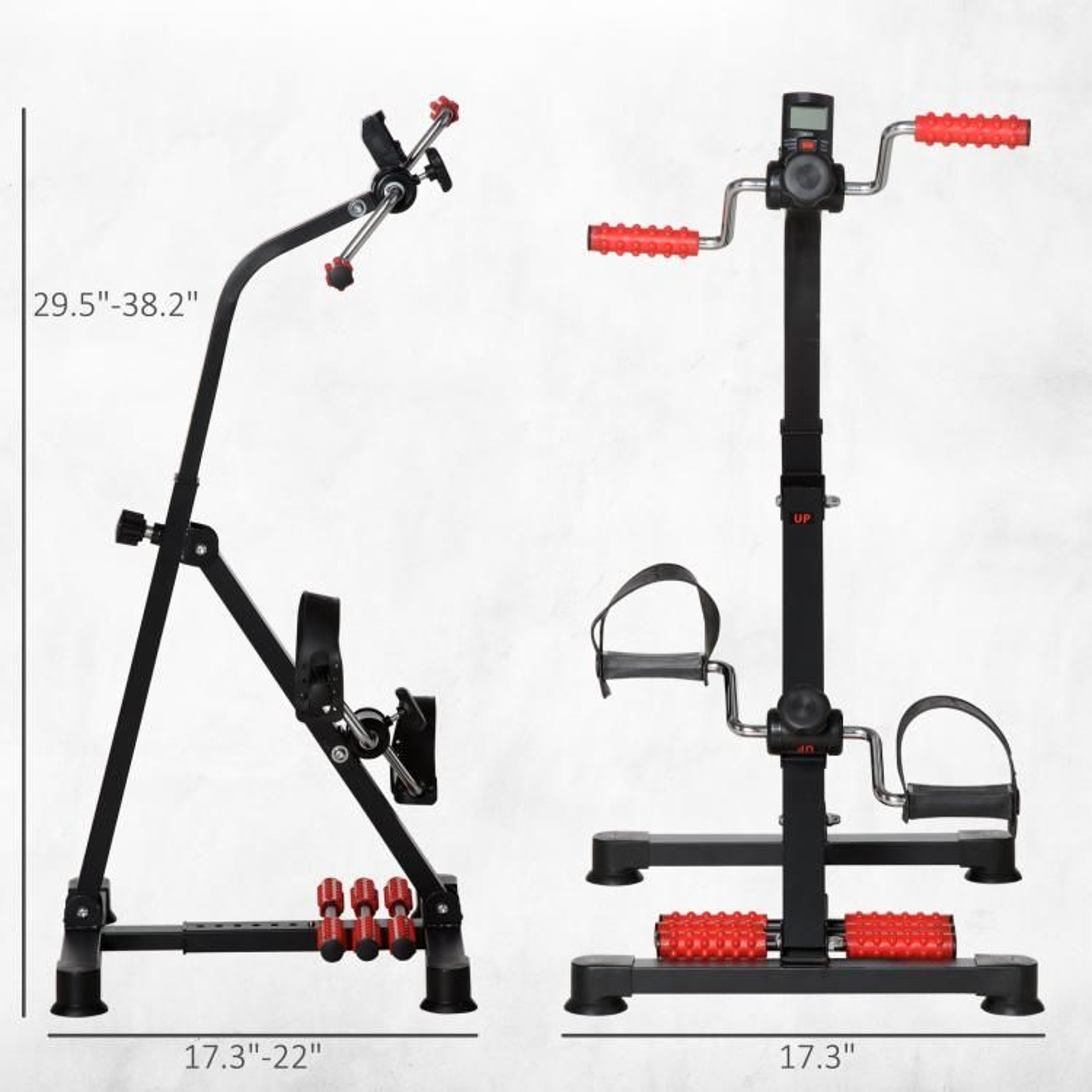Adjustable Pedal Exerciser For Seniors With LCD Display And Foot Massage Rollers 4