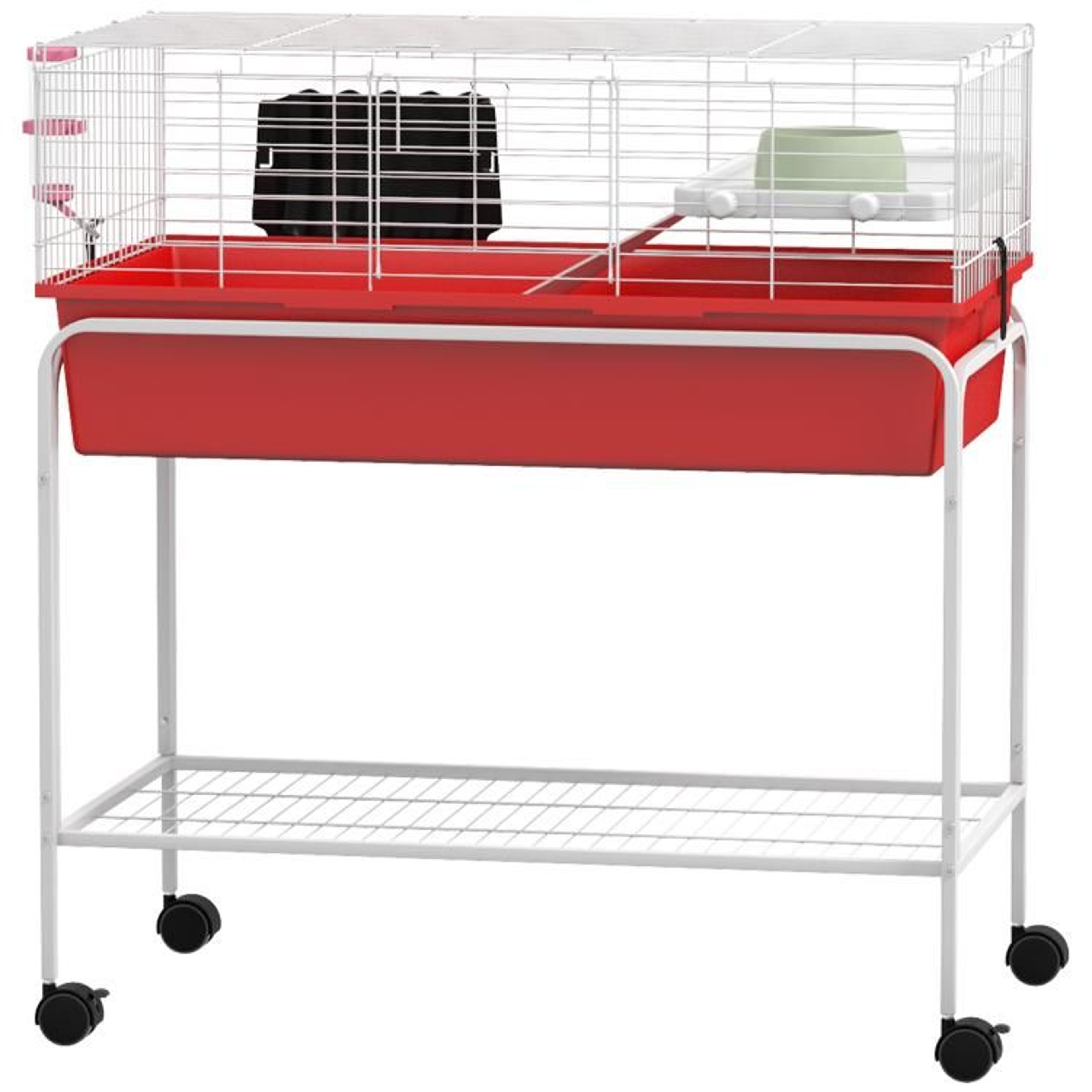 TwoStory Small Animal Cage With Removable Stand Wheels  Storage Shelf 1
