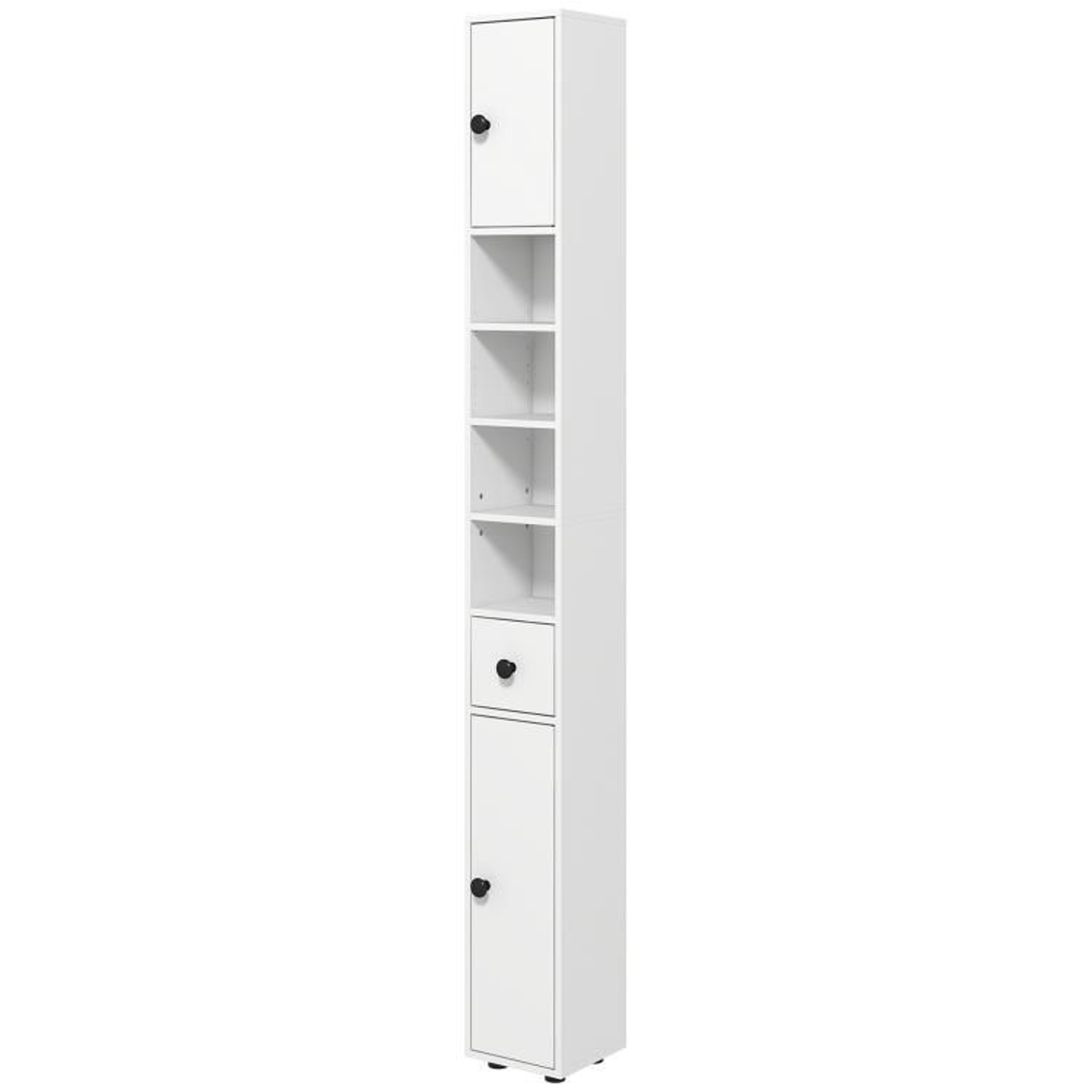 71Inch Narrow Bathroom Storage Cabinet With Adjustable Shelves In White 4