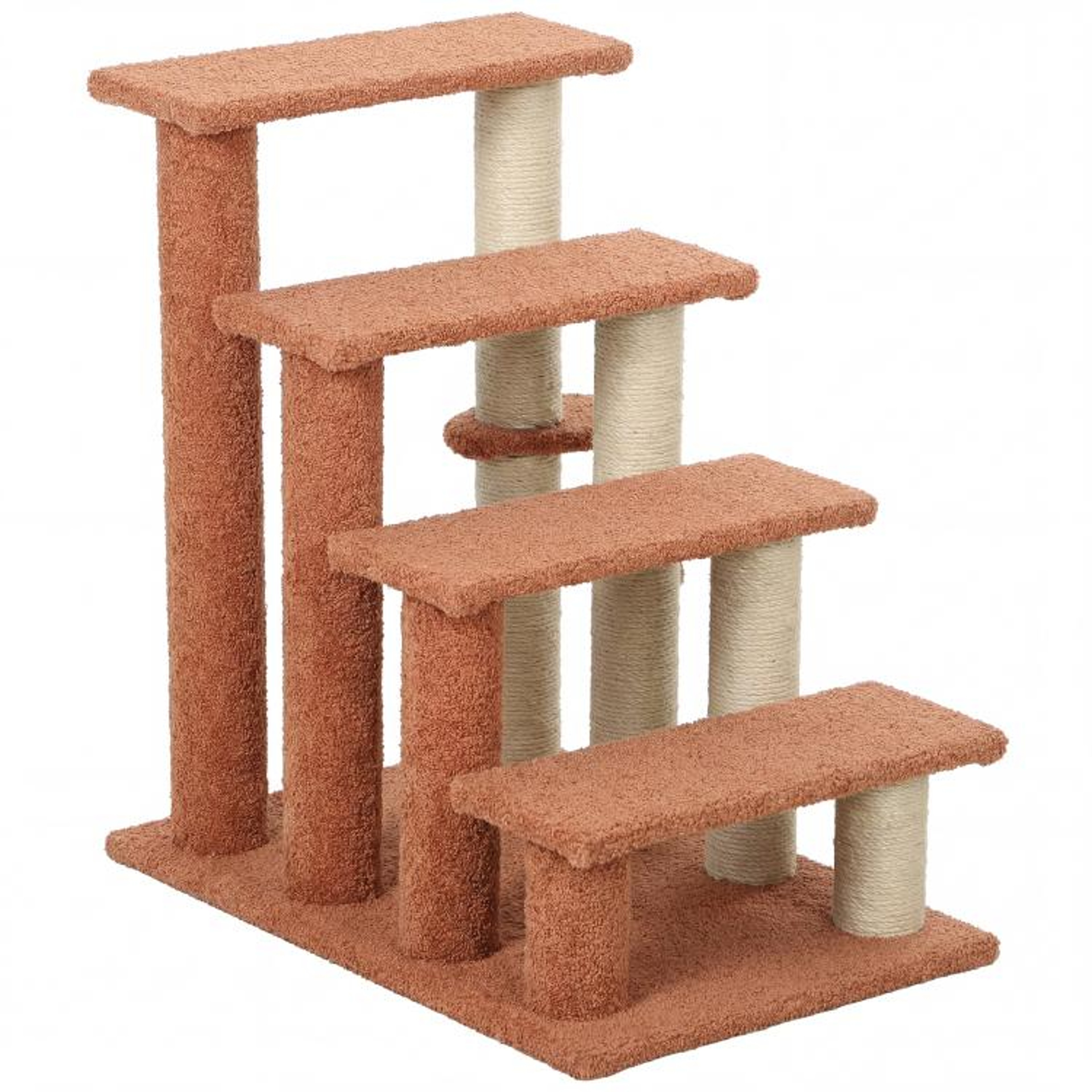 Cat Stairs With Scratching Posts And Hanging Toy Ball For Beds And Sofas Brown 1