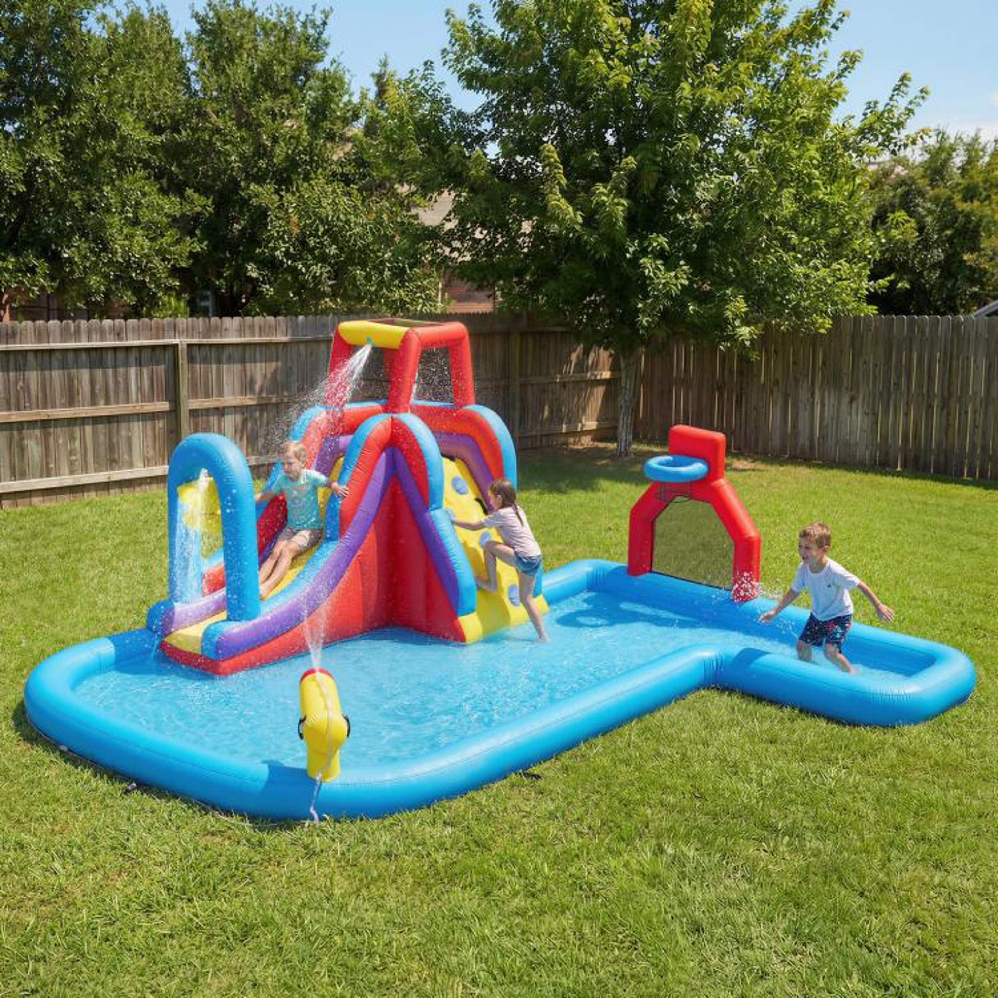 6in1 Inflatable Water Slide Bounce House With Splash Pool And 480W Blower 3