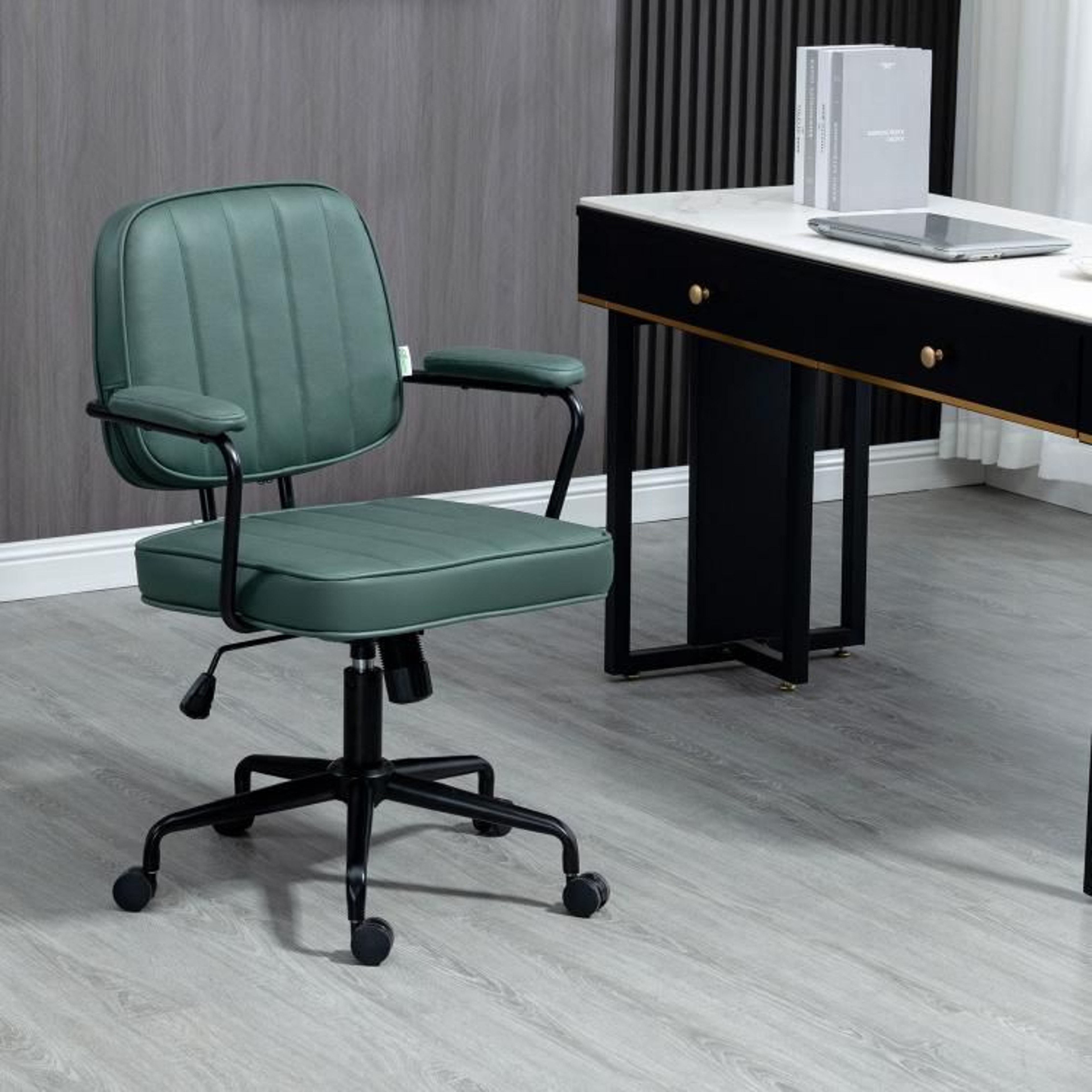 Green Home Office Desk Chair With Adjustable Height And Tilt Function 2