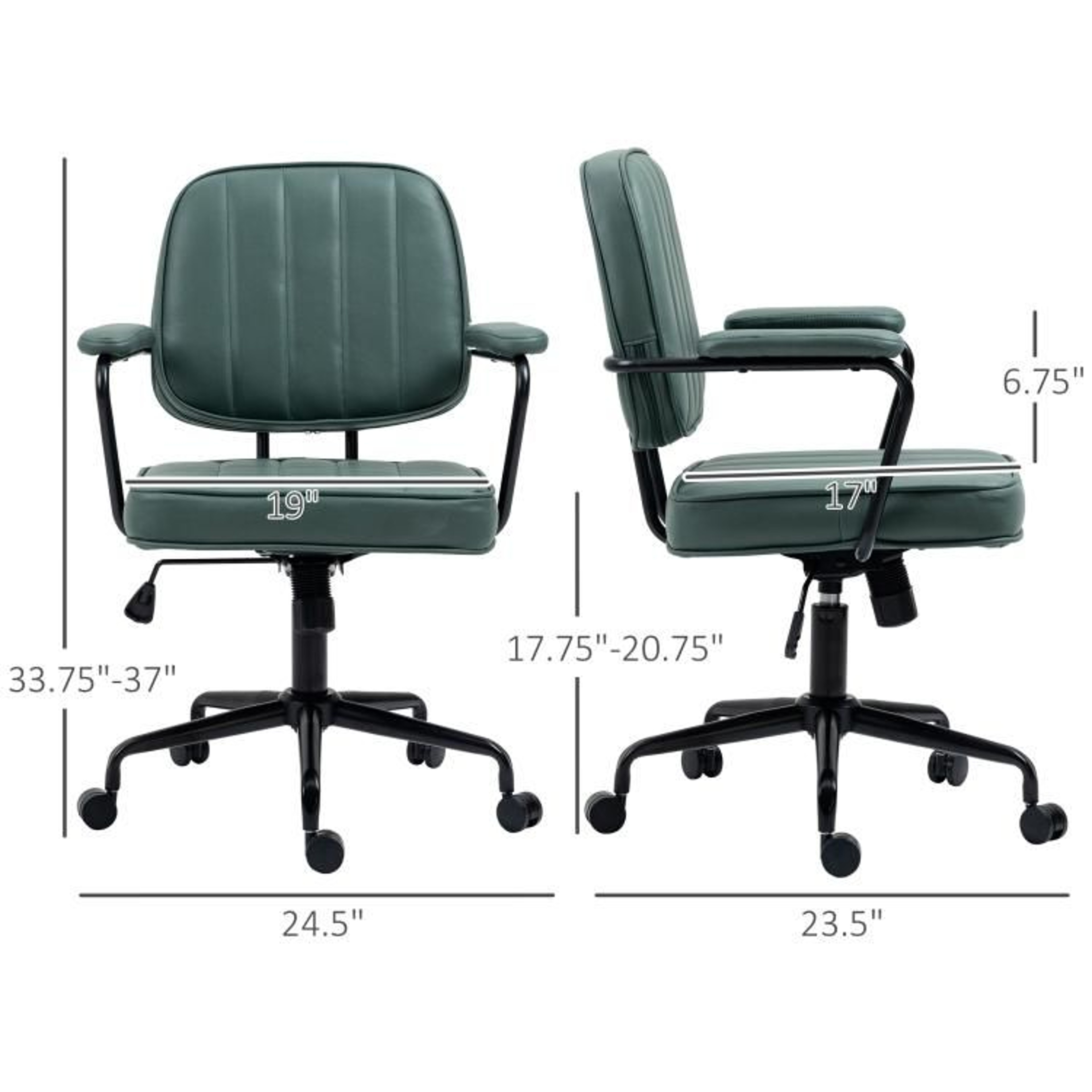 Green Home Office Desk Chair With Adjustable Height And Tilt Function 4