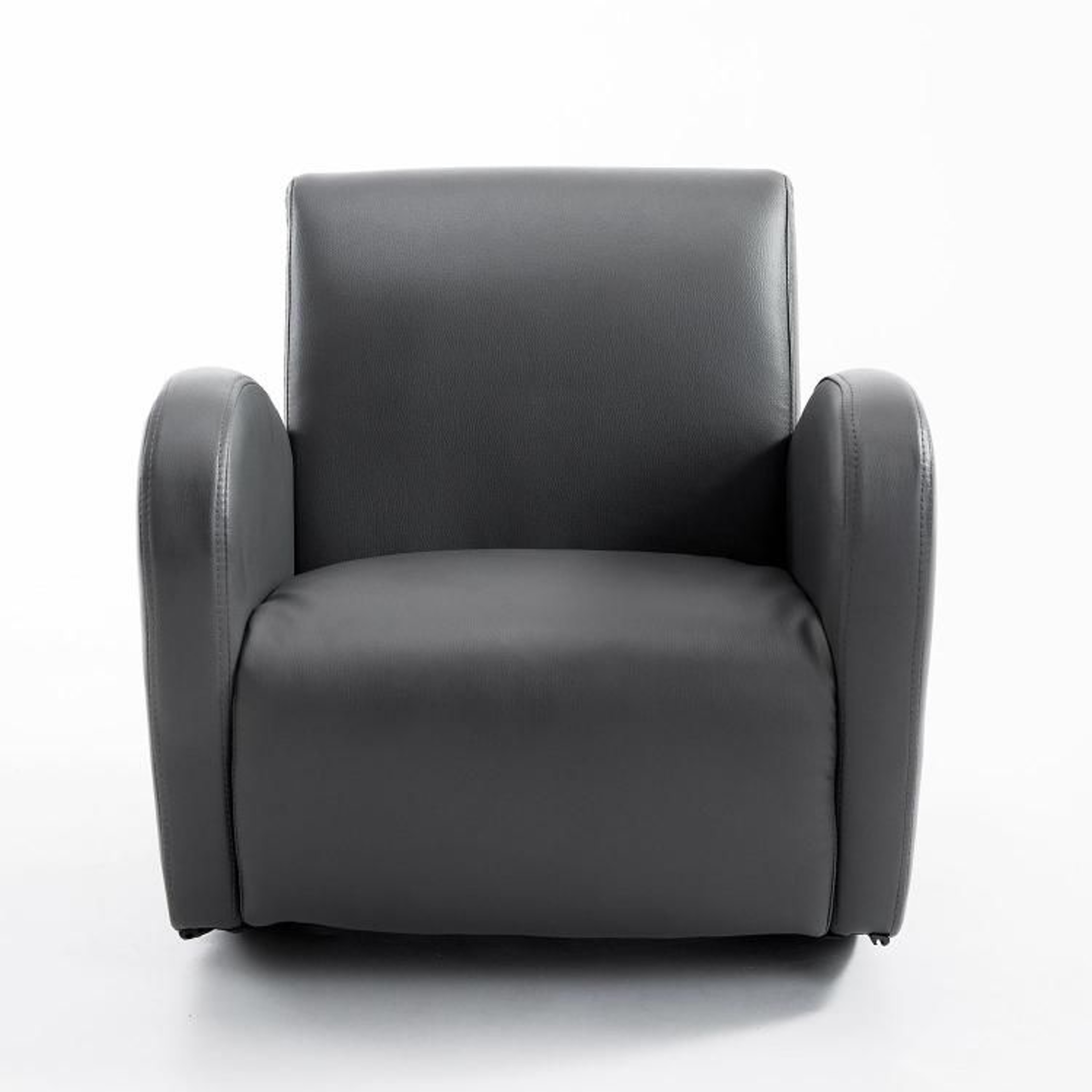 Kids Rocking Chair With PU Leather Upholstery  Side Pockets  Gray 1