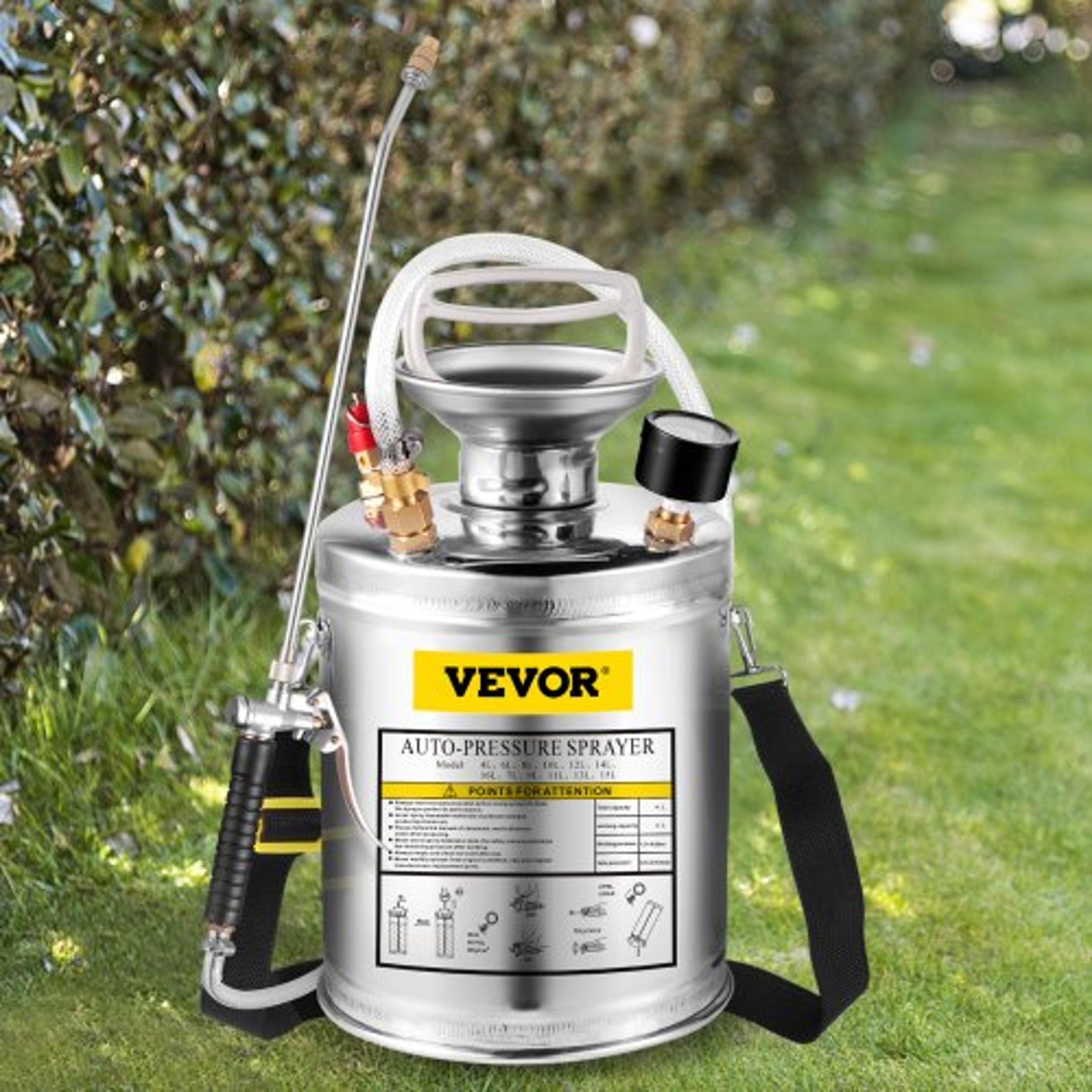 Stainless Steel Sprayer With Adjustable Nozzle Suitable For Gardening Sanitizing 1
