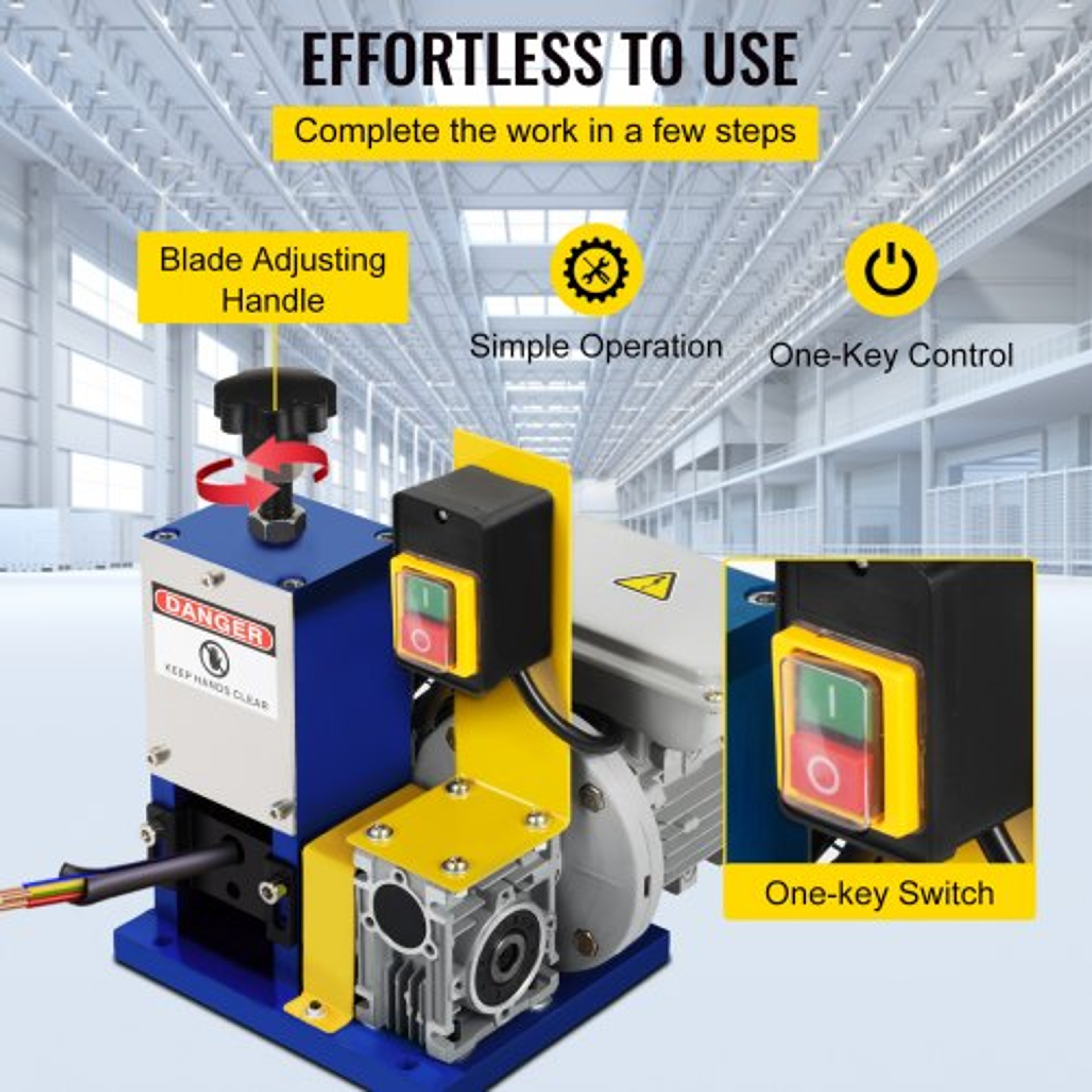 Automatic Electric Wire Stripping Machine 005098 Portable Dark Blue Wire Stripper Tool For Scrap Co 6