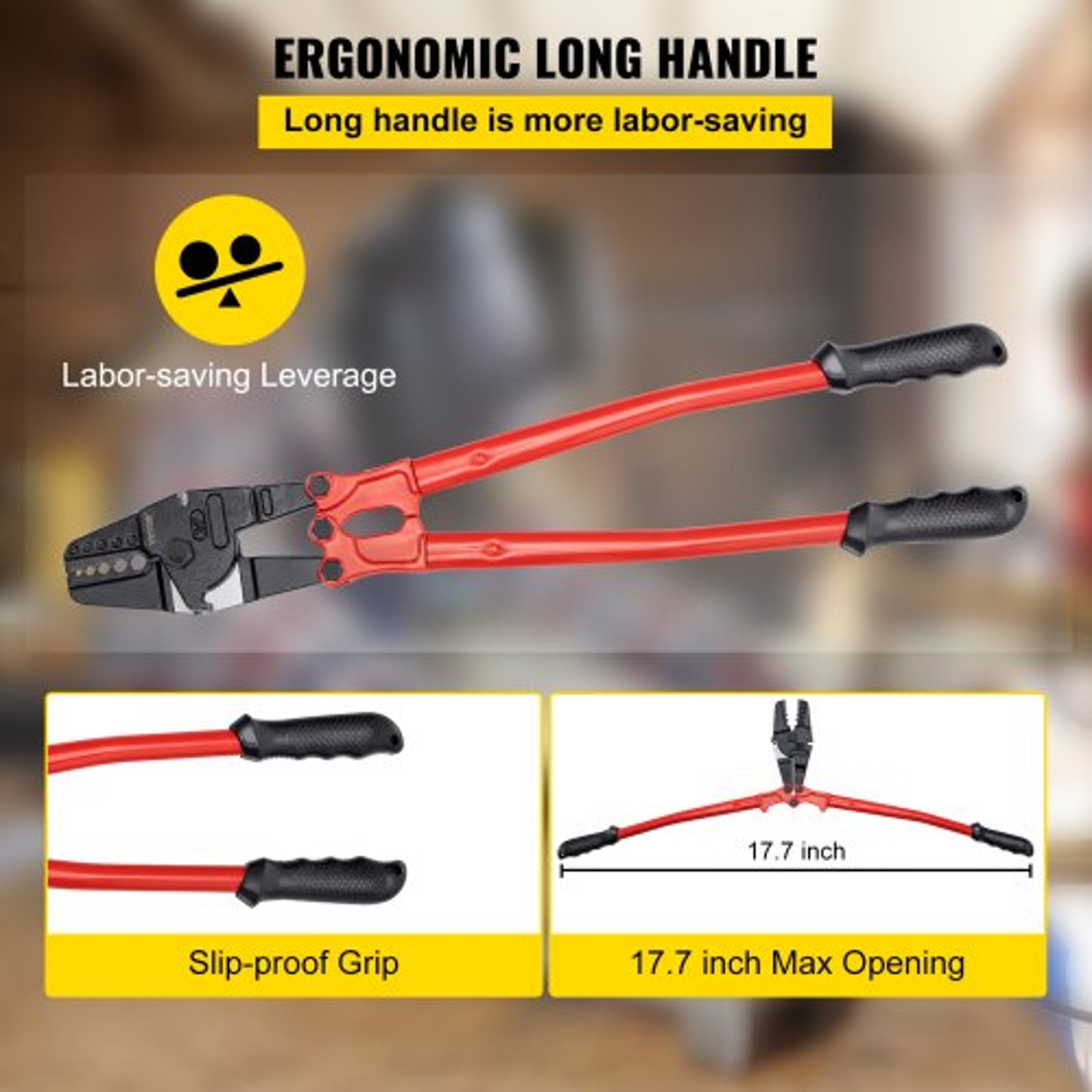Hand Swager Crimper, Swaging Tool Cavity, Long Handle Wire Rope Crimping Tool for Copper & Aluminum Oval Stop Sleeves – view 5