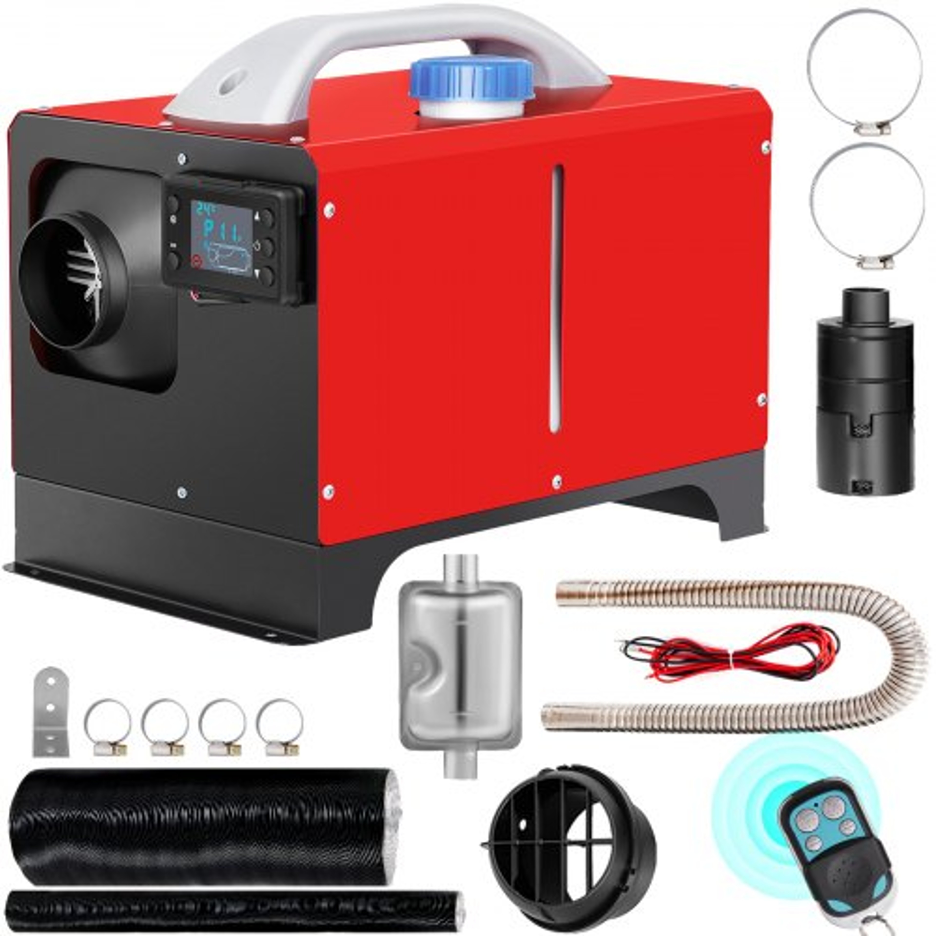 Diesel Air Heater, All-in-One Parking Heater with Black LCD & Remote Control, Fast Heating Mini Truck Heater for RV – view 1