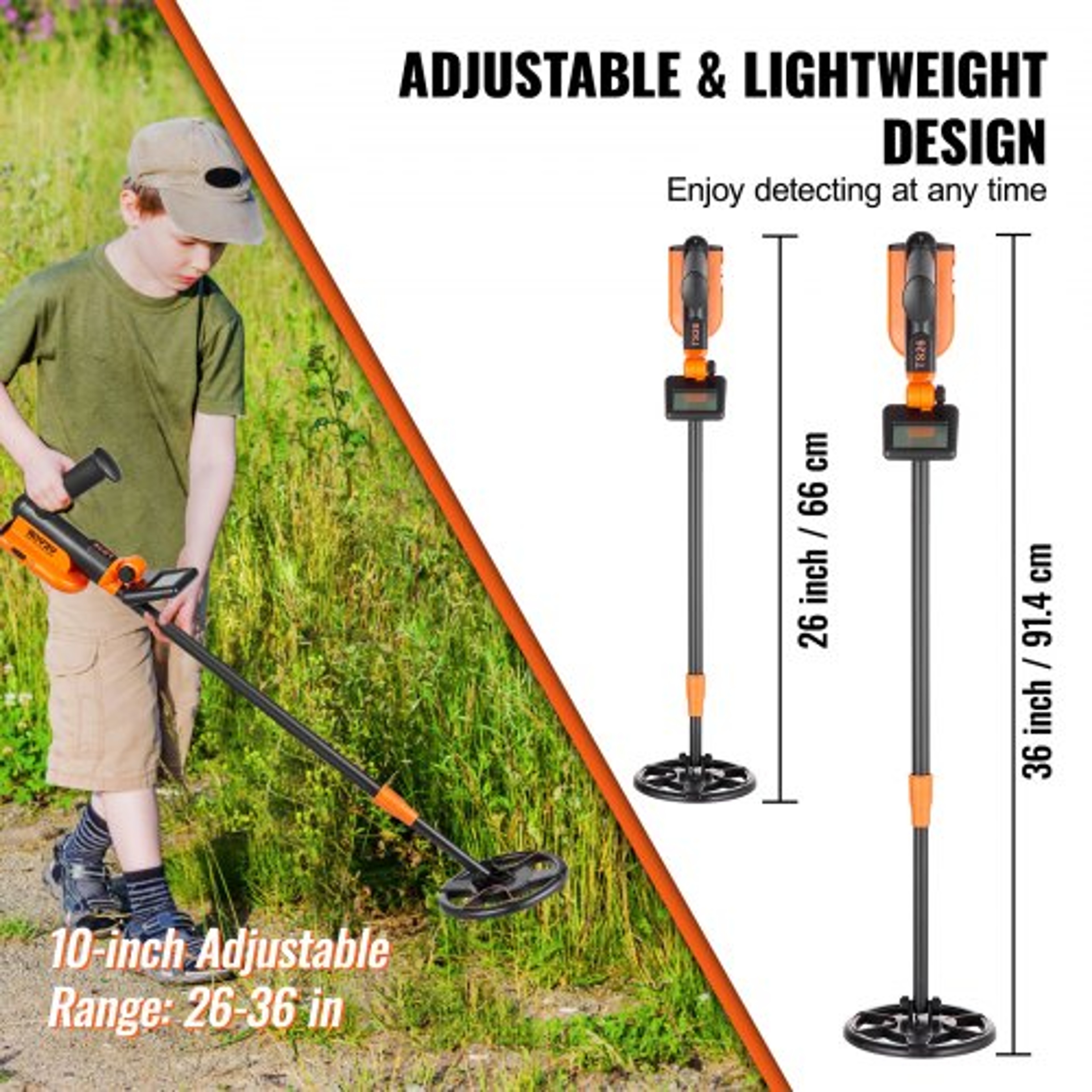 Junior Adventure Kids Metal Detector  Adjustable Waterproof Treasure Hunting Detector With LCD For  5