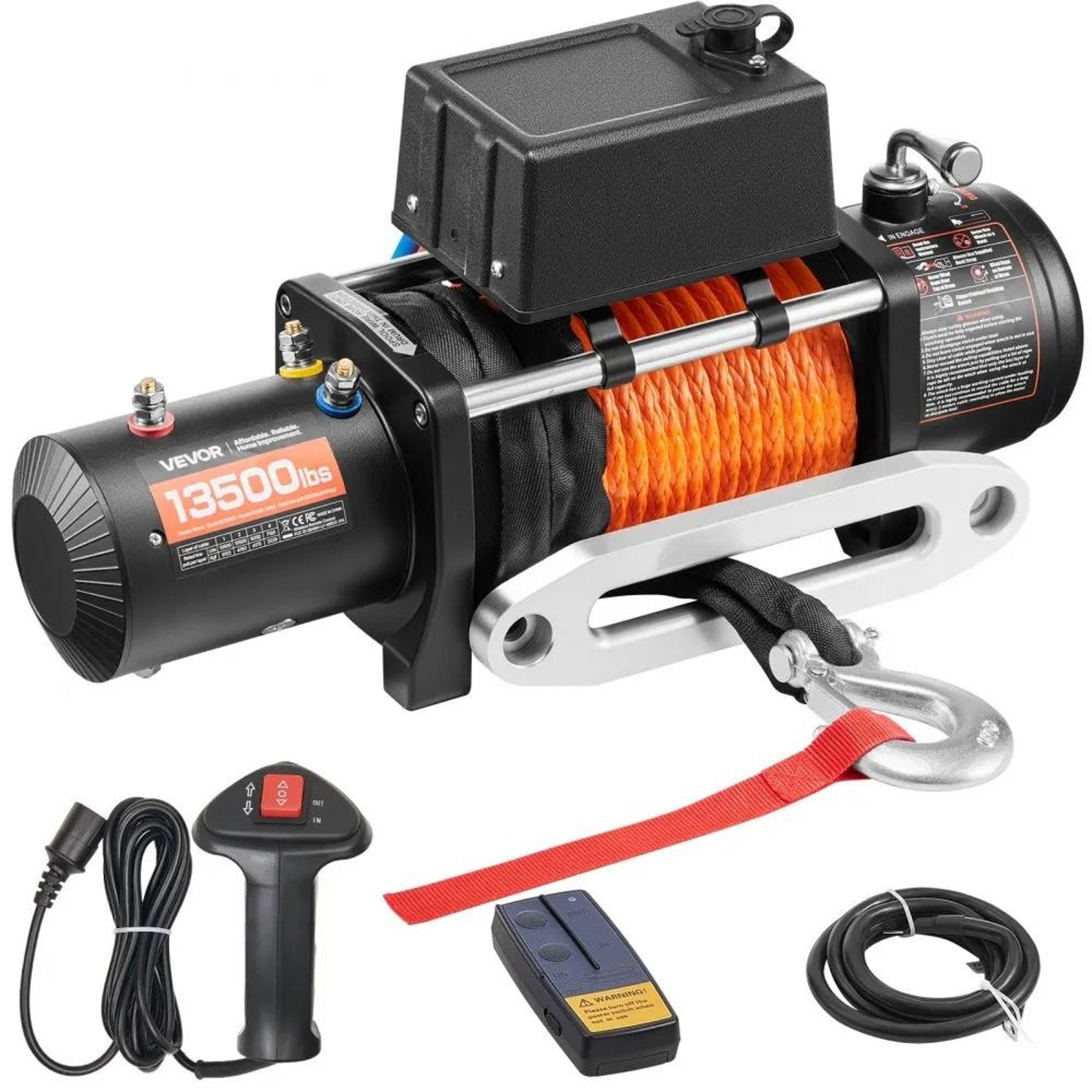 Electric Winch For Truck Synthetic Rope Wireless And Wired Control Heavy Duty For OffRoad SUV Jeep  0