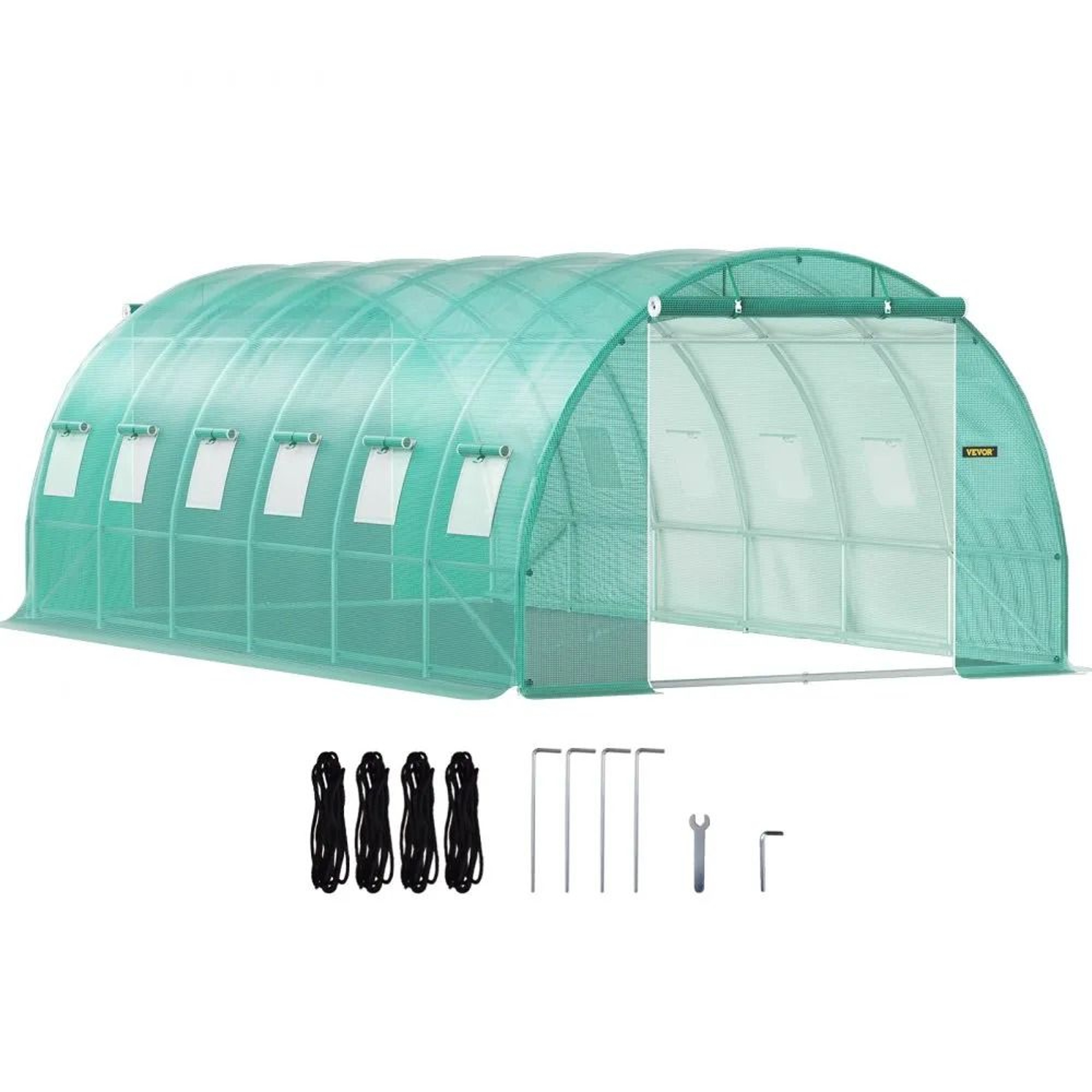 Walkin Tunnel Greenhouse Portable Plant Hot House Galvanized Steel Hoops Rollup Windows Zippered Do 0