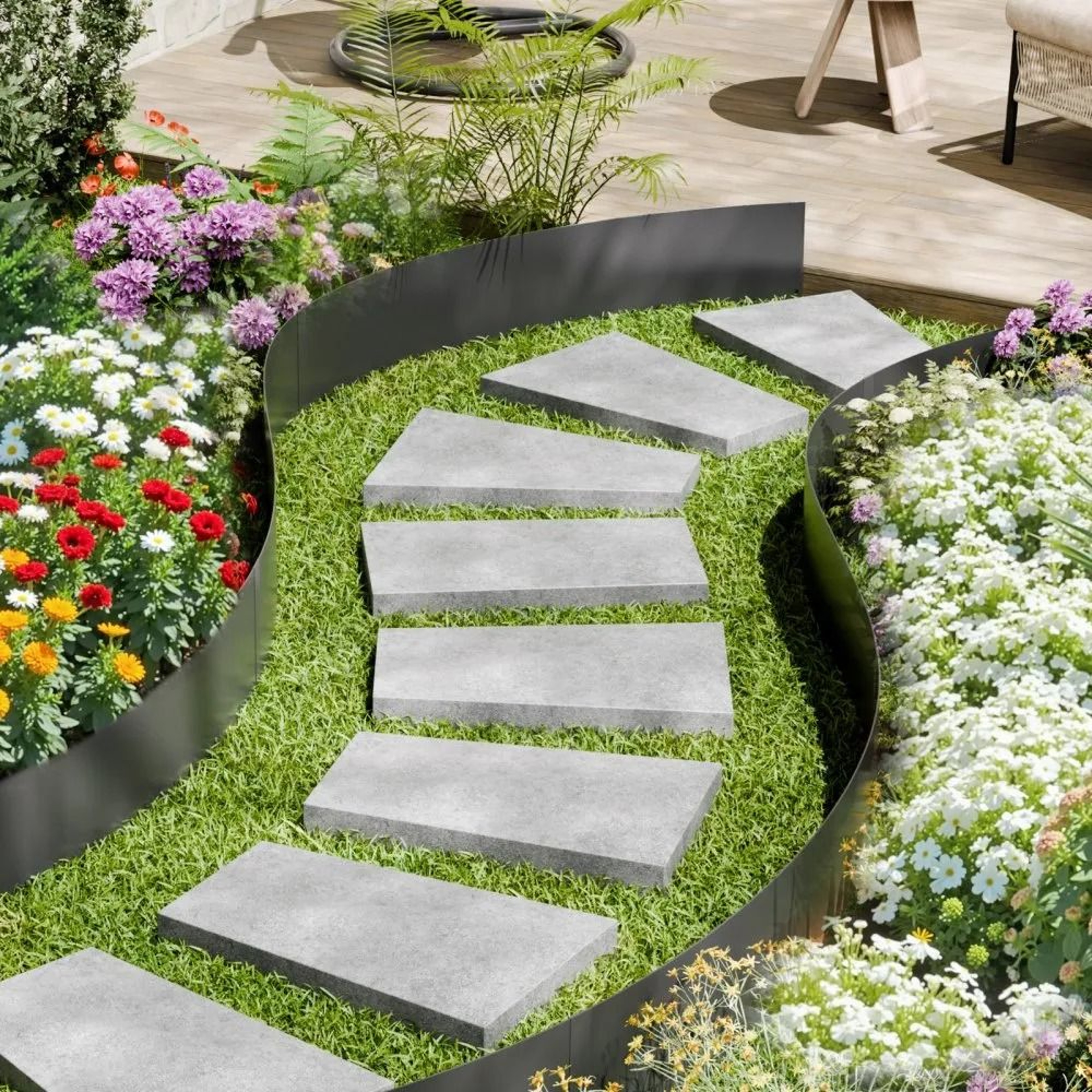 Rust Resistant Metal Landscape Edging Heavy Duty Lawn Edging Steel Landscape Edging Bendable Garden 5