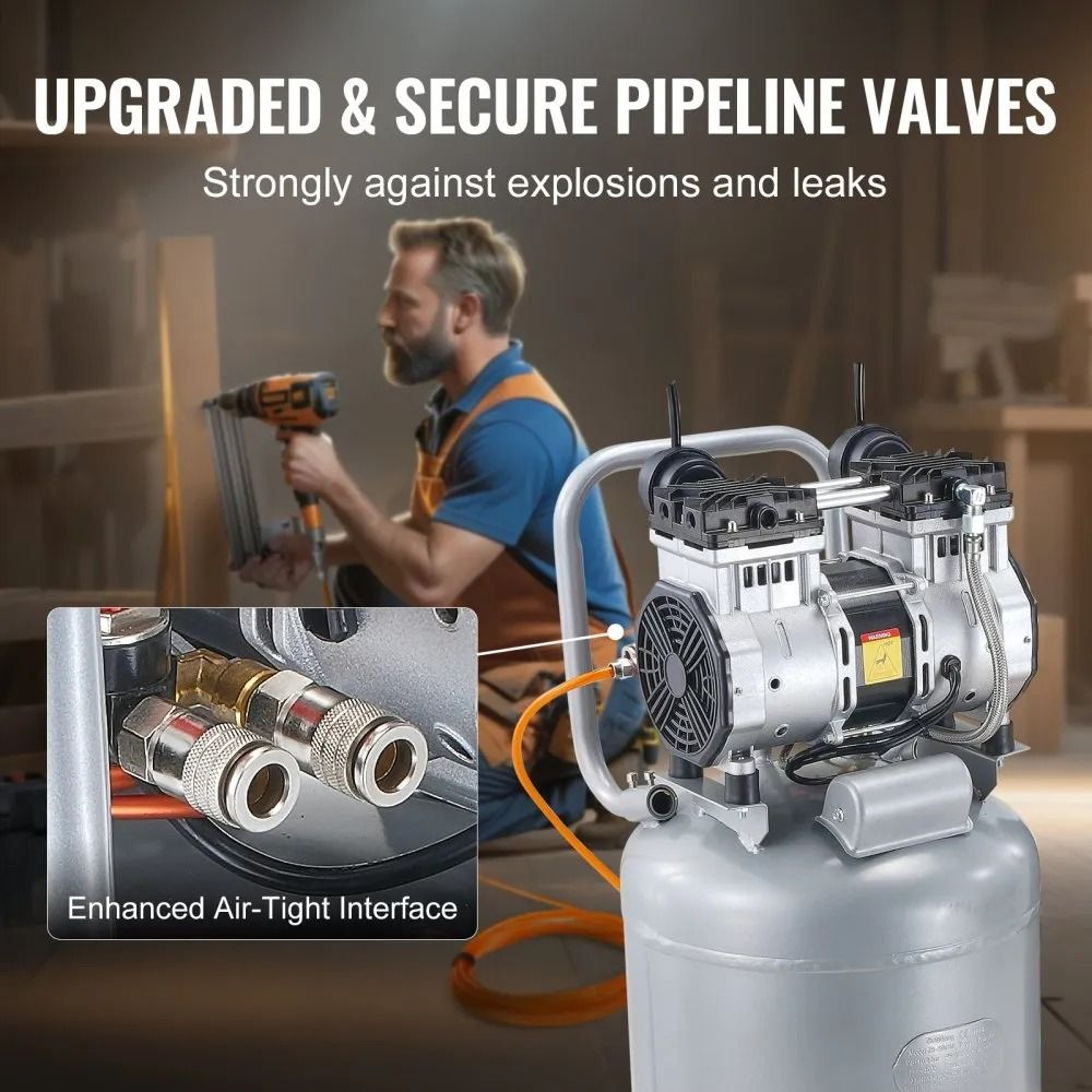 SCFM SI Oil Free Air Compressor Tank Air Compressor Ultra Quiet Compressor Auto Repair Tire Inflati 2