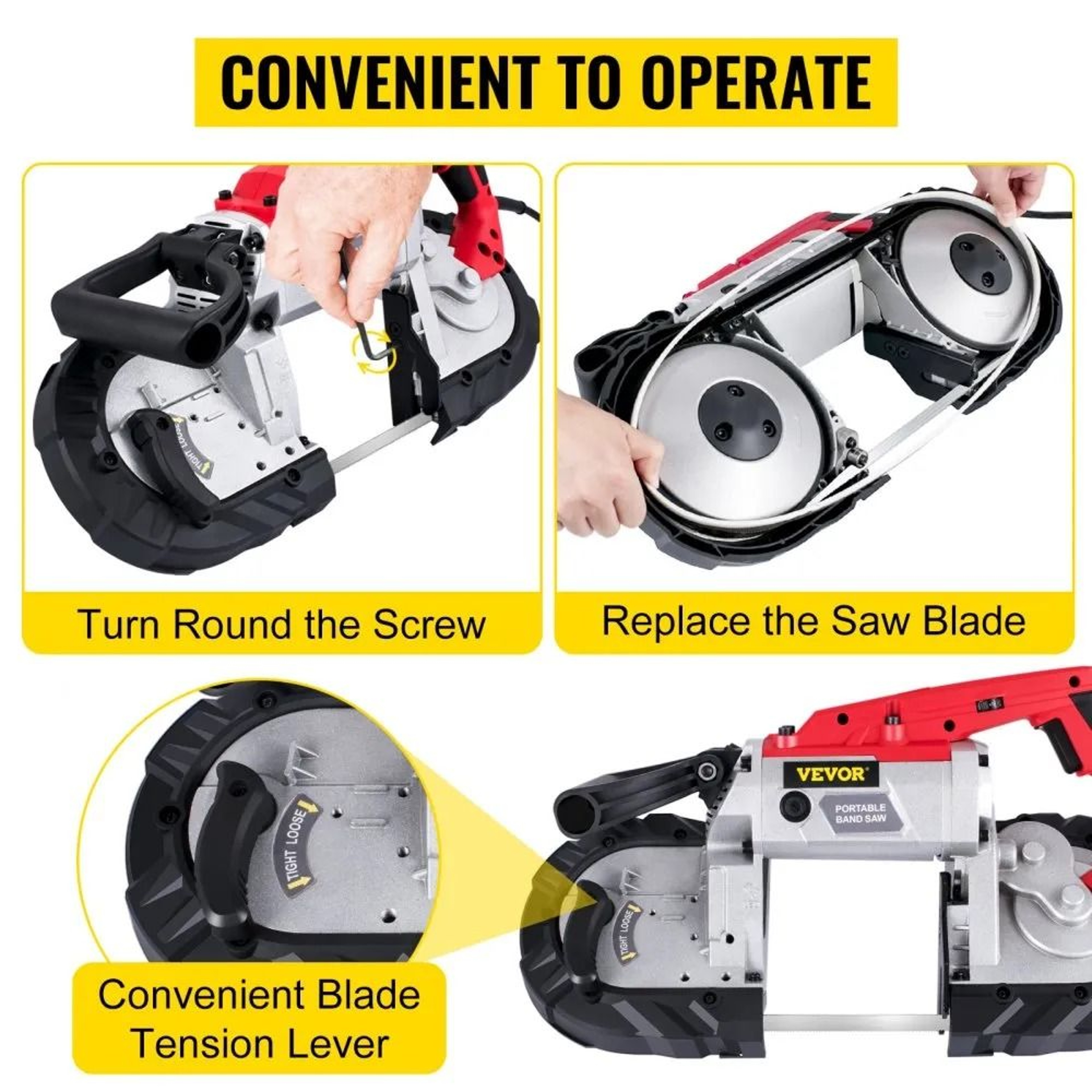 Variable Speed Portable Bandsaw Motor Deep Cut Band Saw For Metal Wood Portable Band Saw Cutting Ca 2