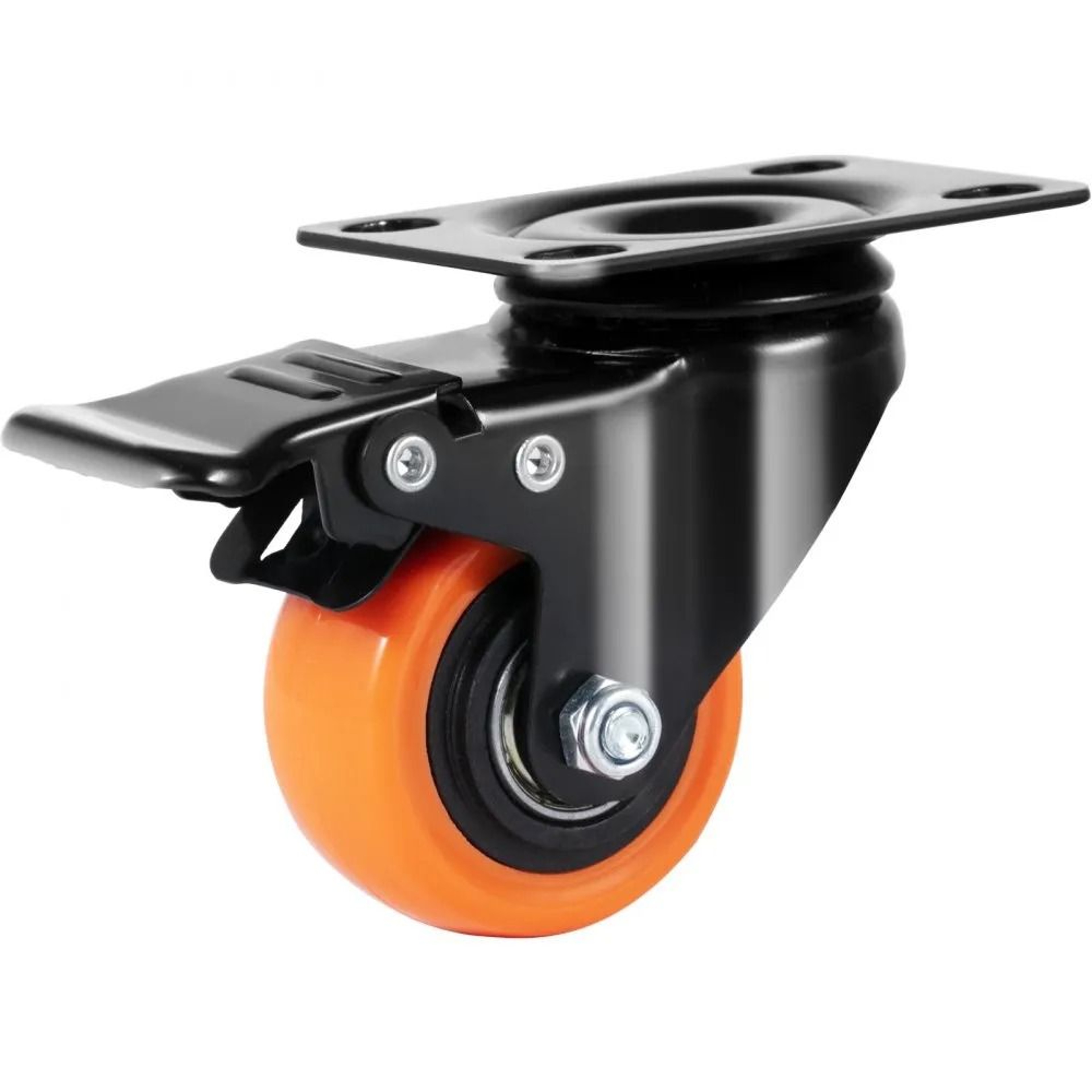 Set Of Caster Wheels Swivel Plate Casters Heavy Duty PVC NonMarking Dual Locking Security Wheels 7