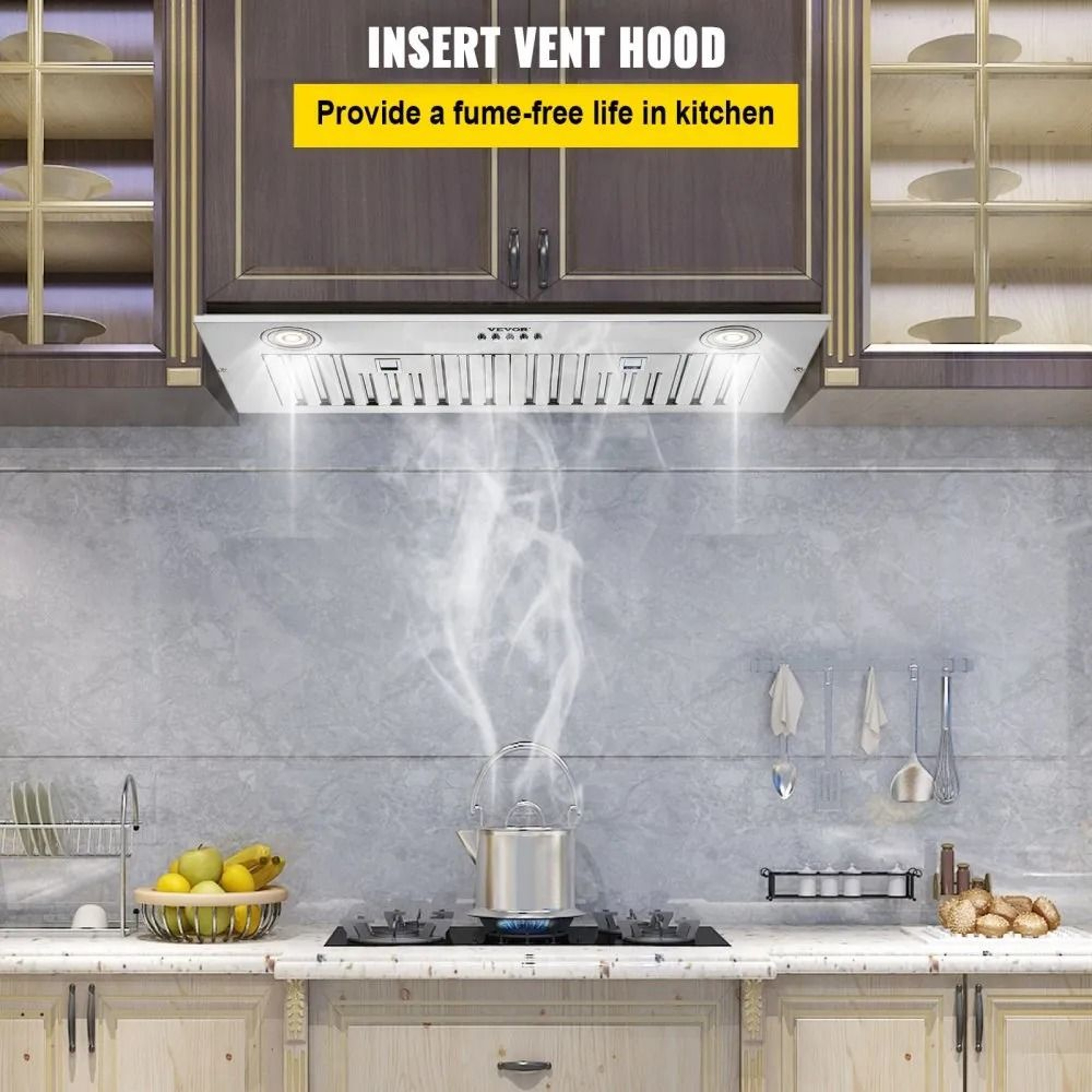 Insert Range Hood QuietSpeed Builtin Vent Stainless Steel Baffle Filters 2