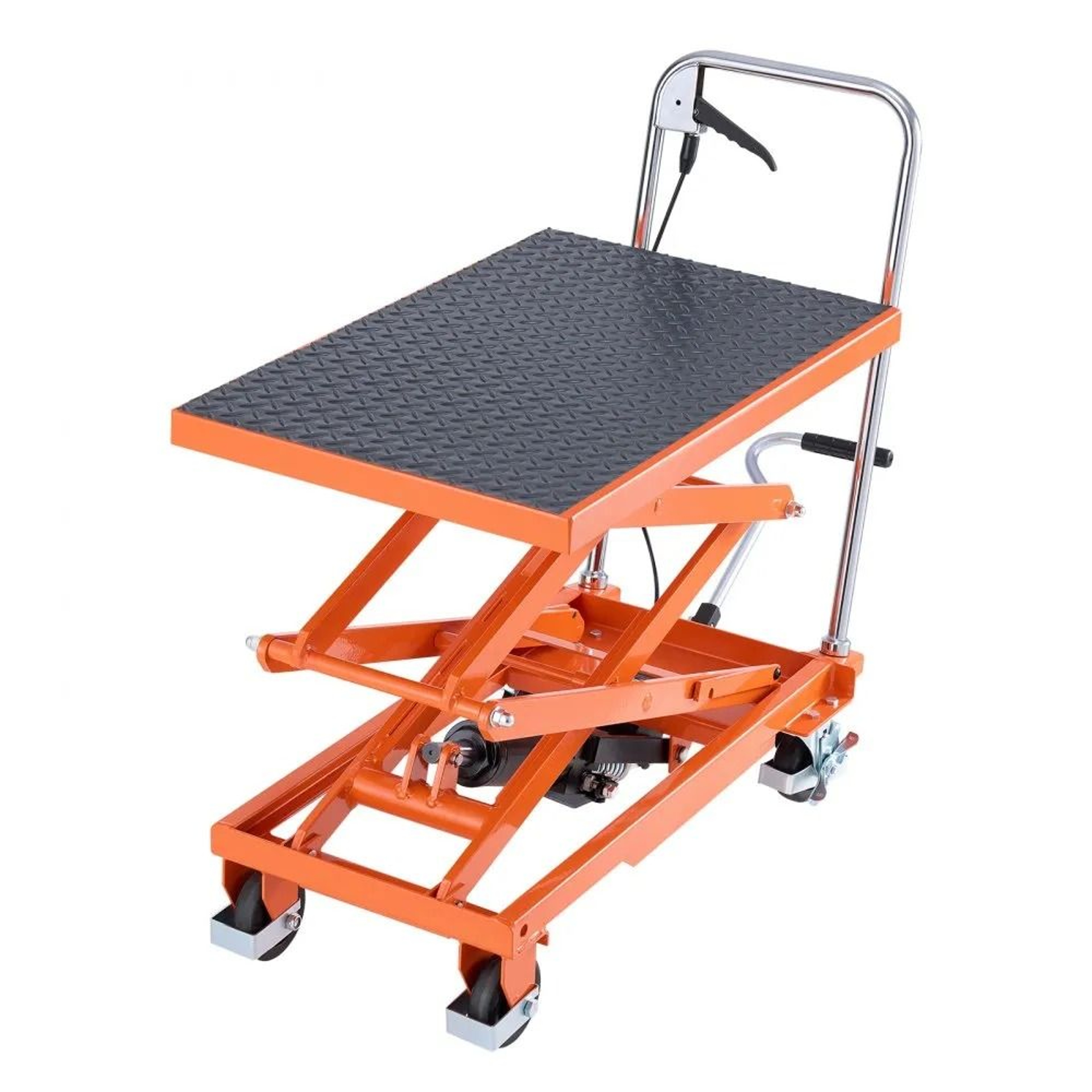 Manual Hydraulic Lifting Cart Height High Lbs Capacity Nonslip Pad With Wheels 10