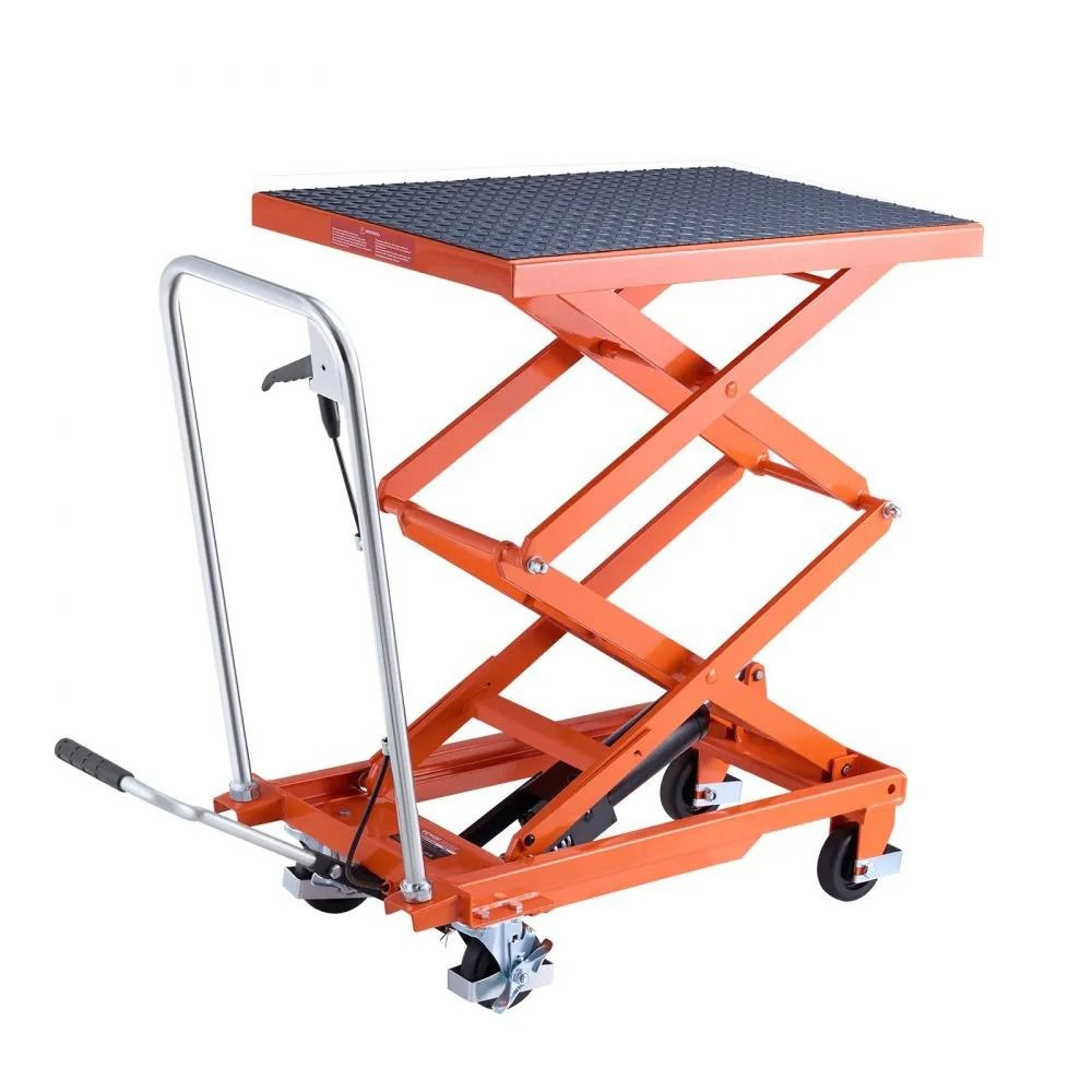 Manual Hydraulic Lifting Cart Height High Lbs Capacity Nonslip Pad With Wheels 11