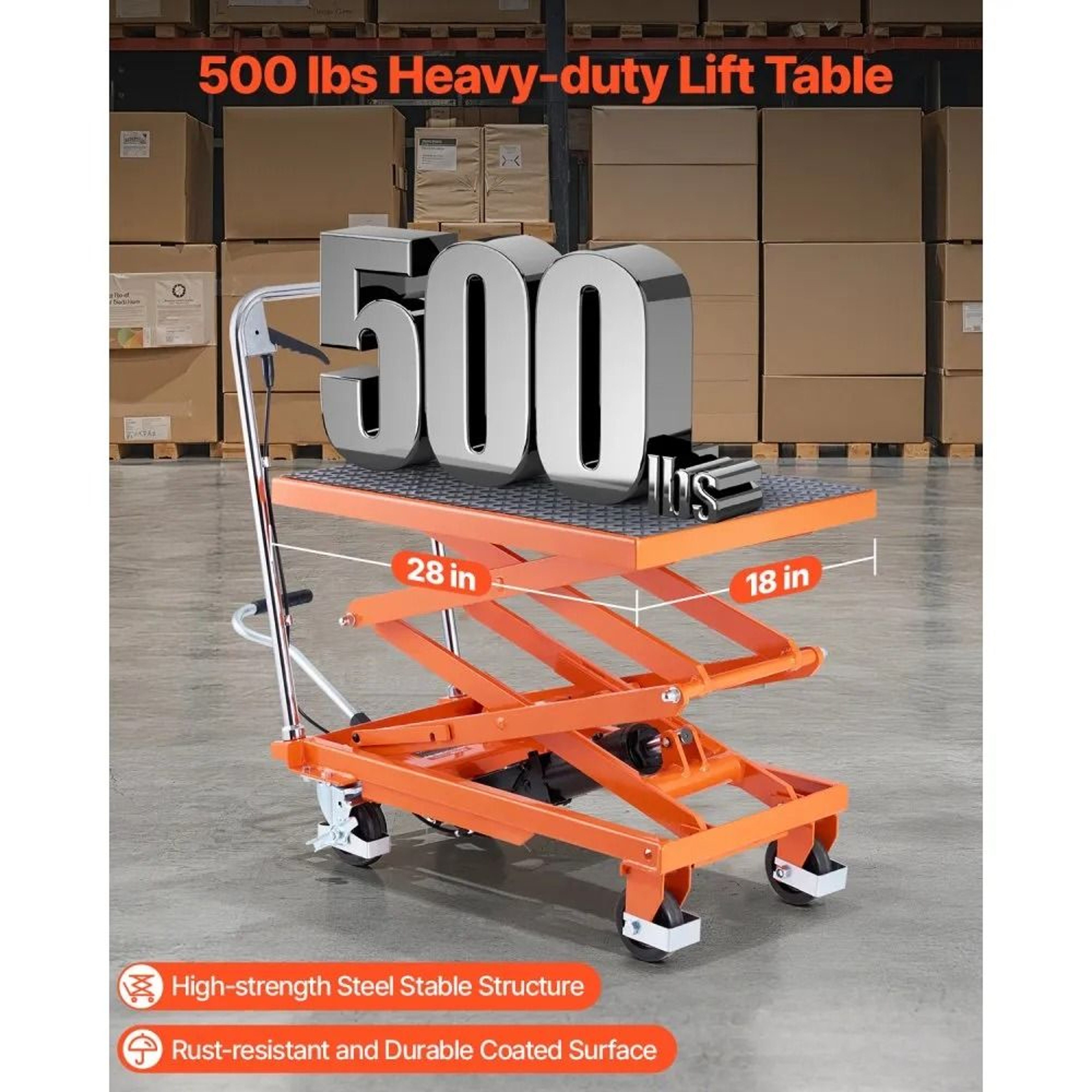 Manual Hydraulic Lifting Cart Height High Lbs Capacity Nonslip Pad With Wheels 1
