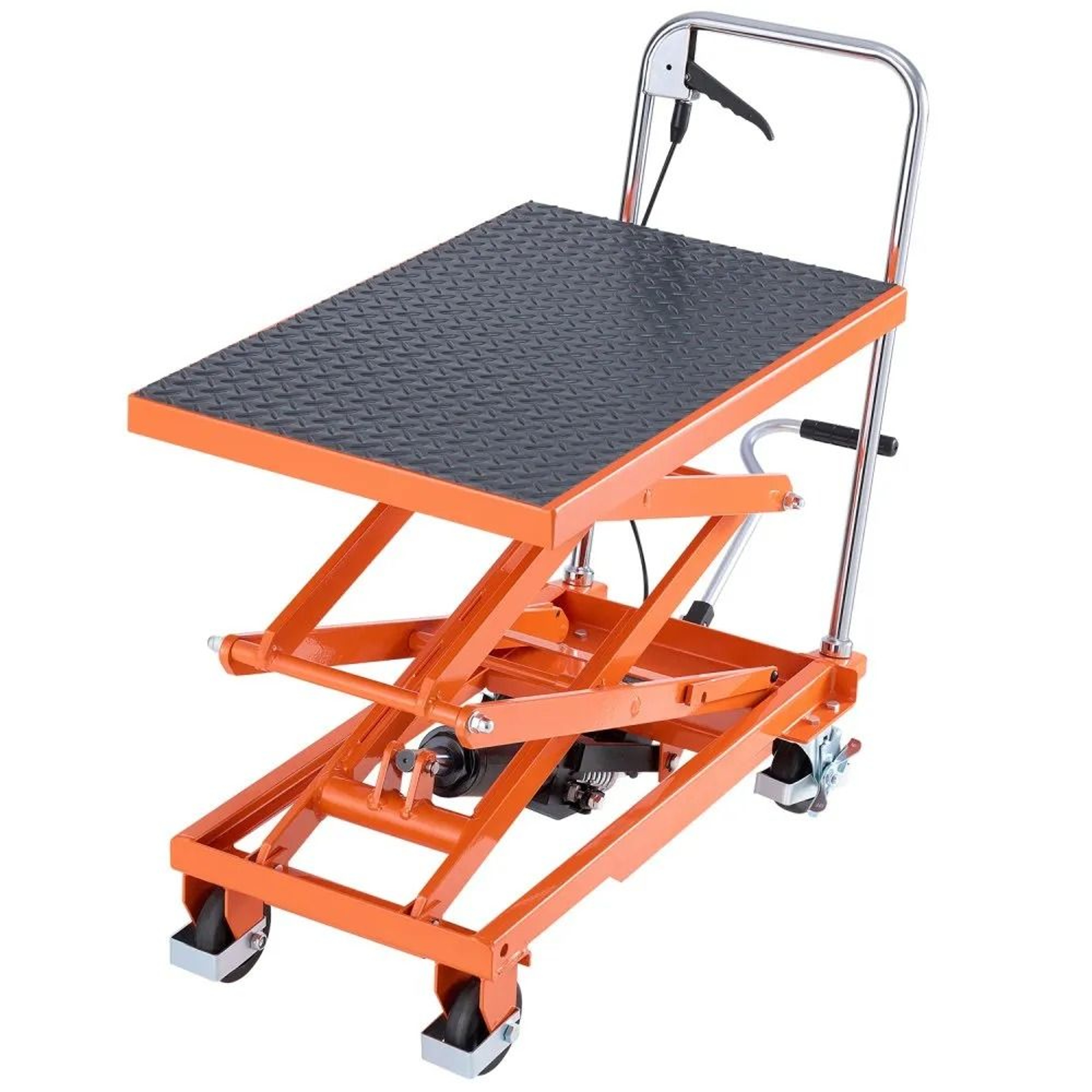 Manual Hydraulic Lifting Cart Height High Lbs Capacity Nonslip Pad With Wheels 0